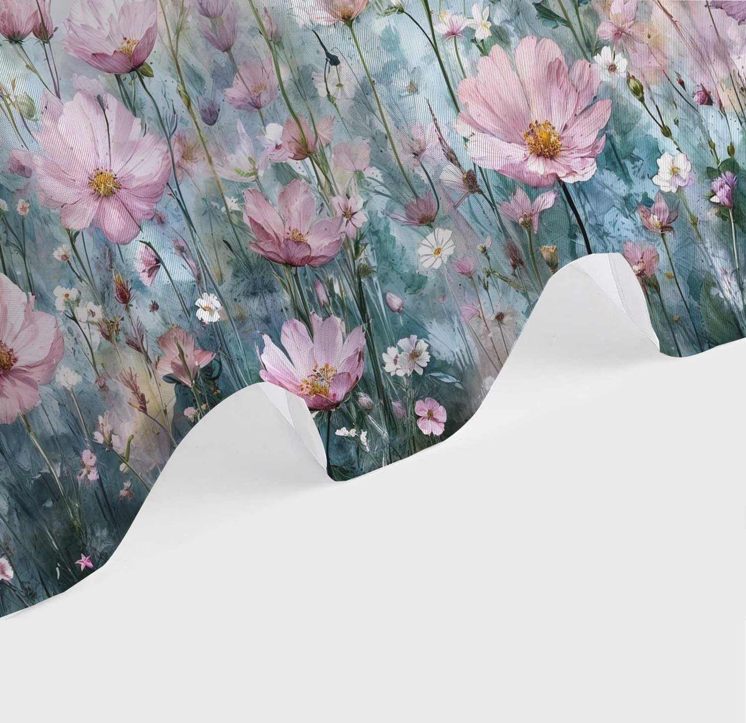 Custom Printed Bath Curtain — custom printed polyester bath curtain detail view