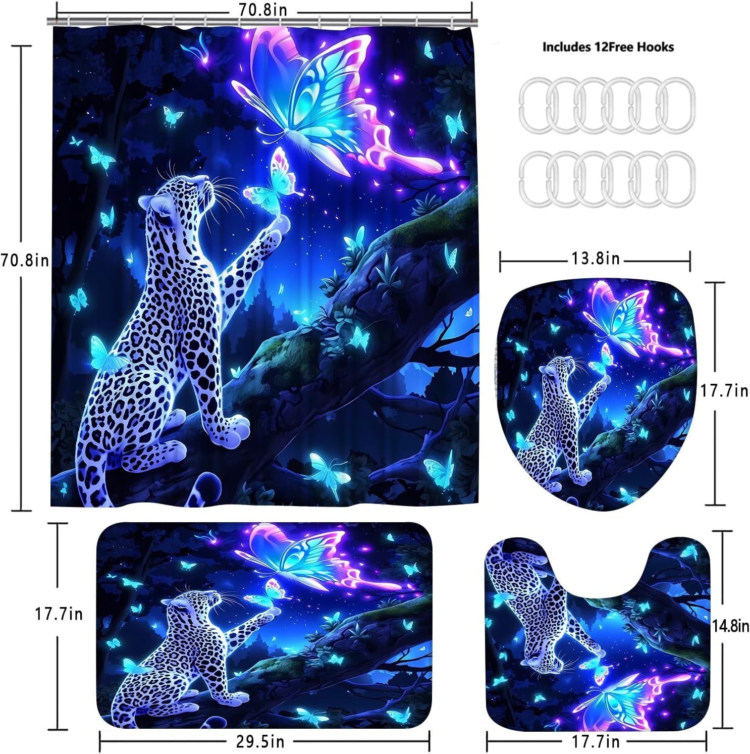 Custom Printed Bath Curtain — custom printed polyester bath curtain detail view