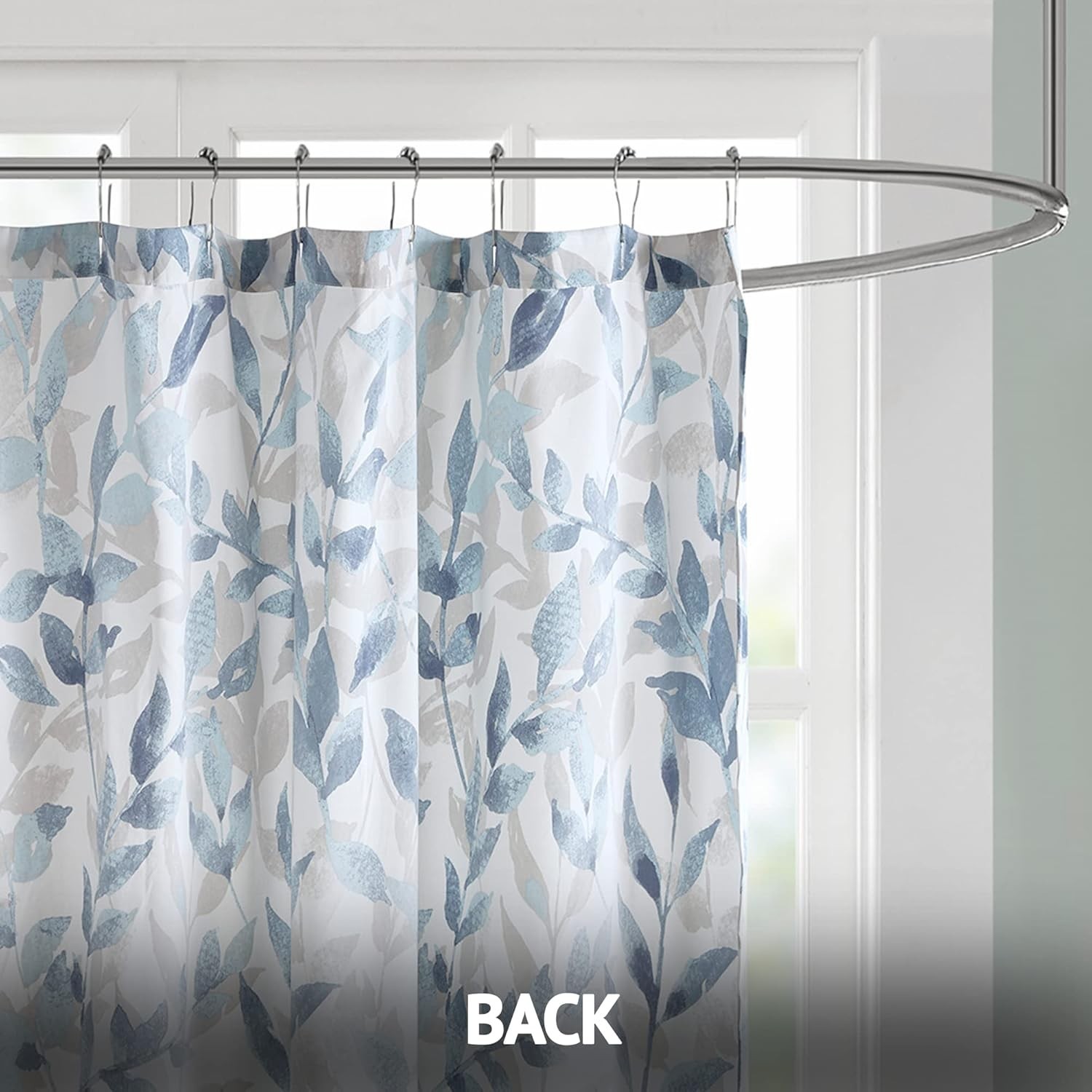 Custom Printed Bath Curtain — custom printed polyester bath curtain detail view