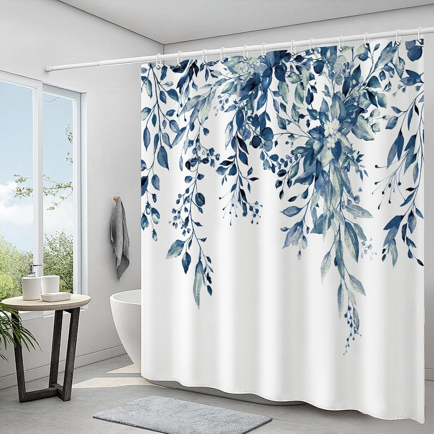 Custom Printed Bath Curtain — custom printed polyester bath curtain detail view
