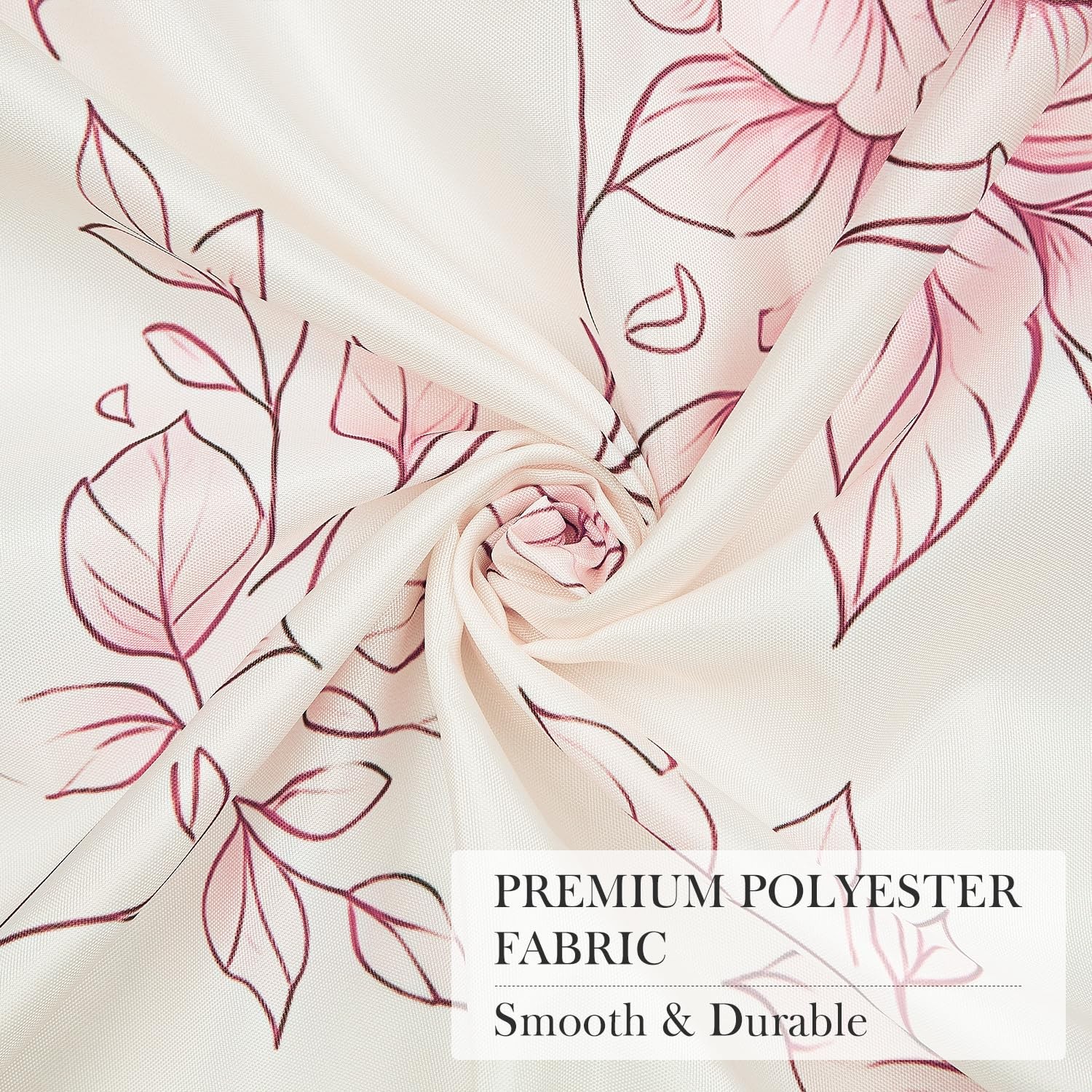 Custom Printed Bath Curtain — custom printed polyester bath curtain detail view