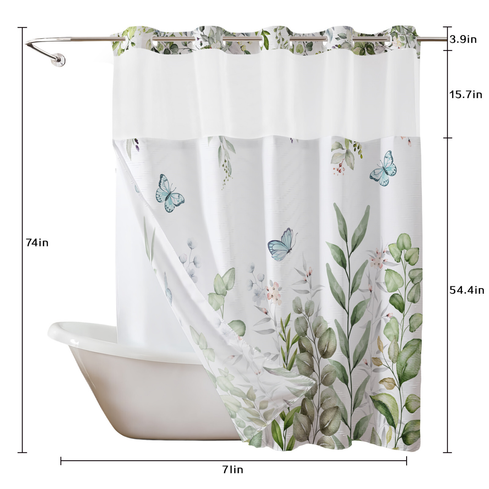 Custom Printed Bath Curtain — custom printed polyester bath curtain detail view