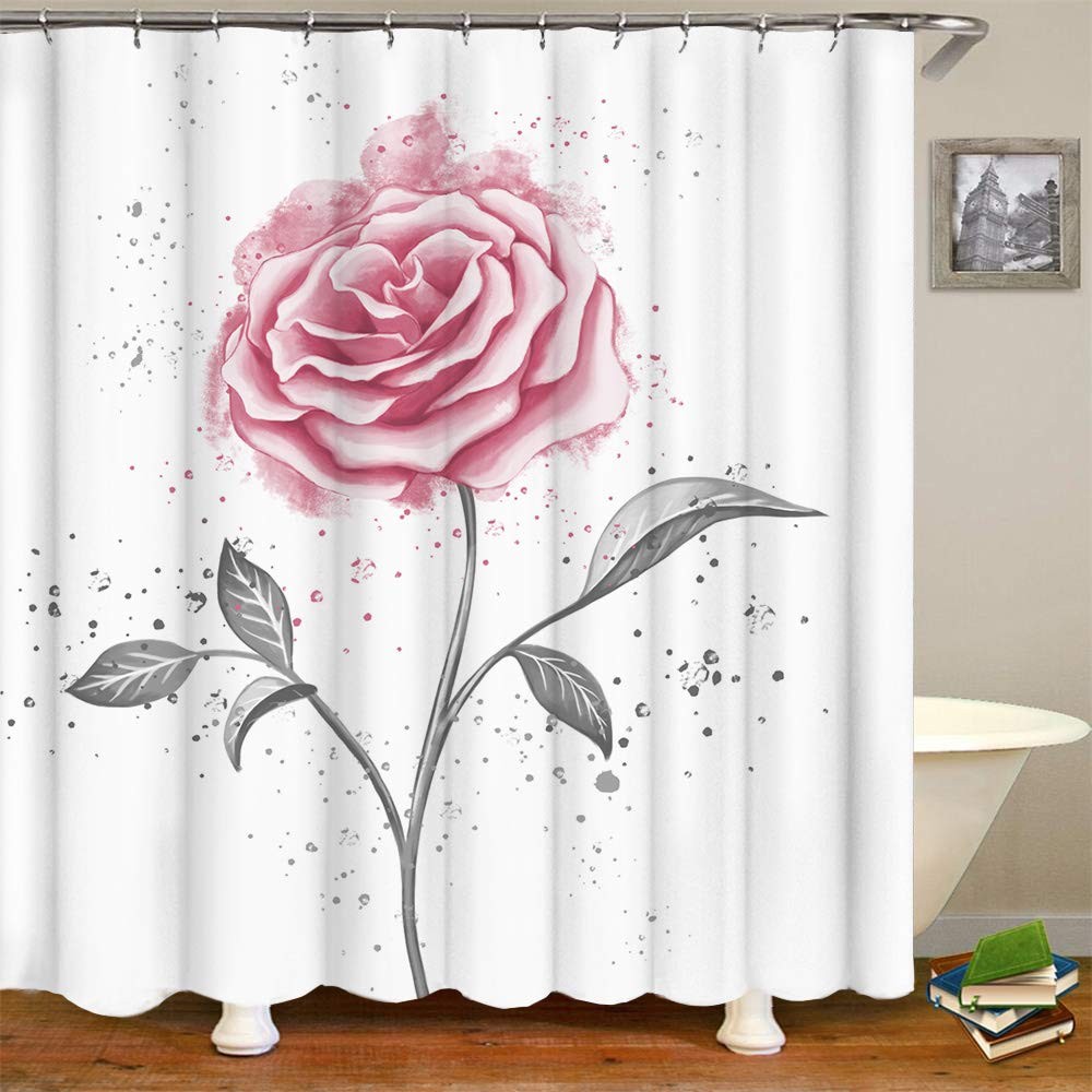Custom Printed Bath Curtain — custom printed polyester bath curtain detail view