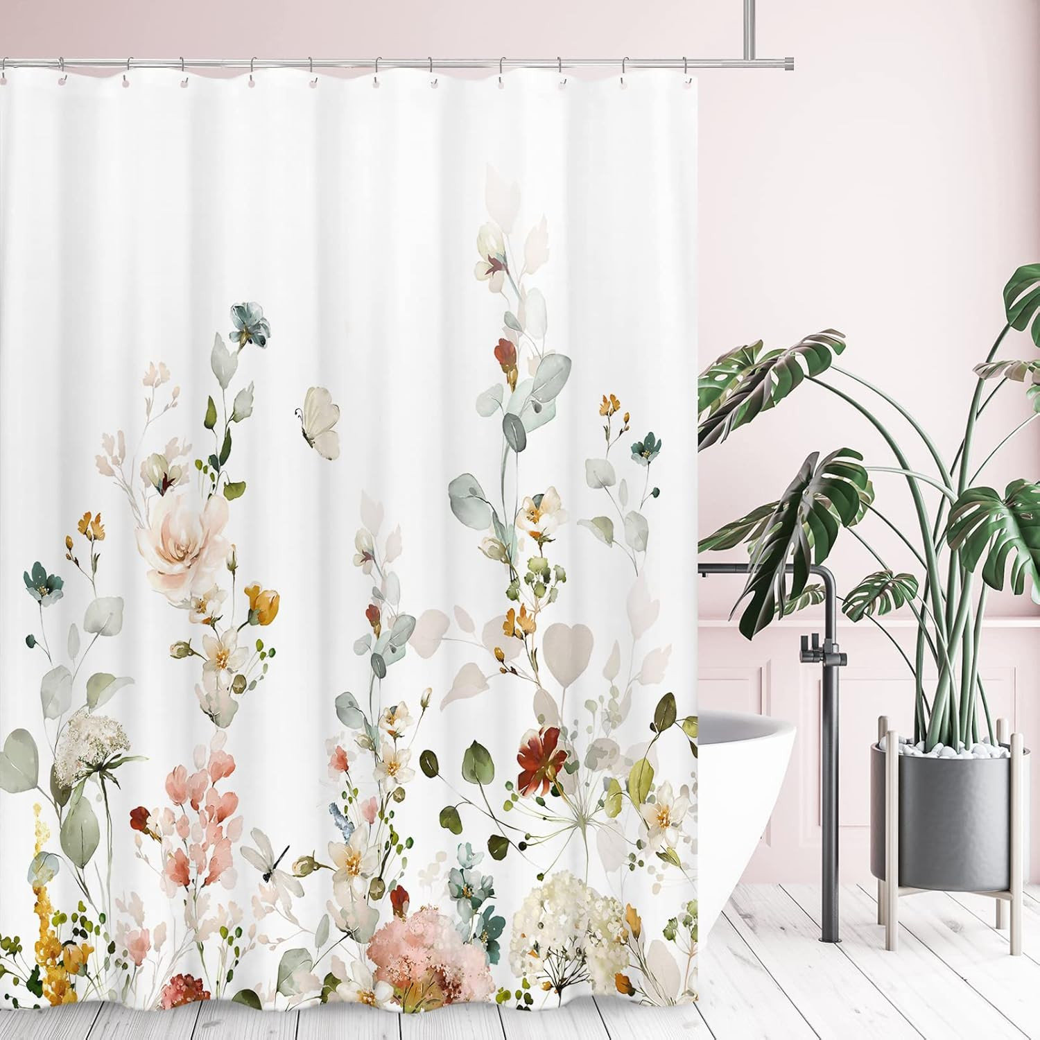 Custom Printed Bath Curtain — custom printed polyester bath curtain detail view