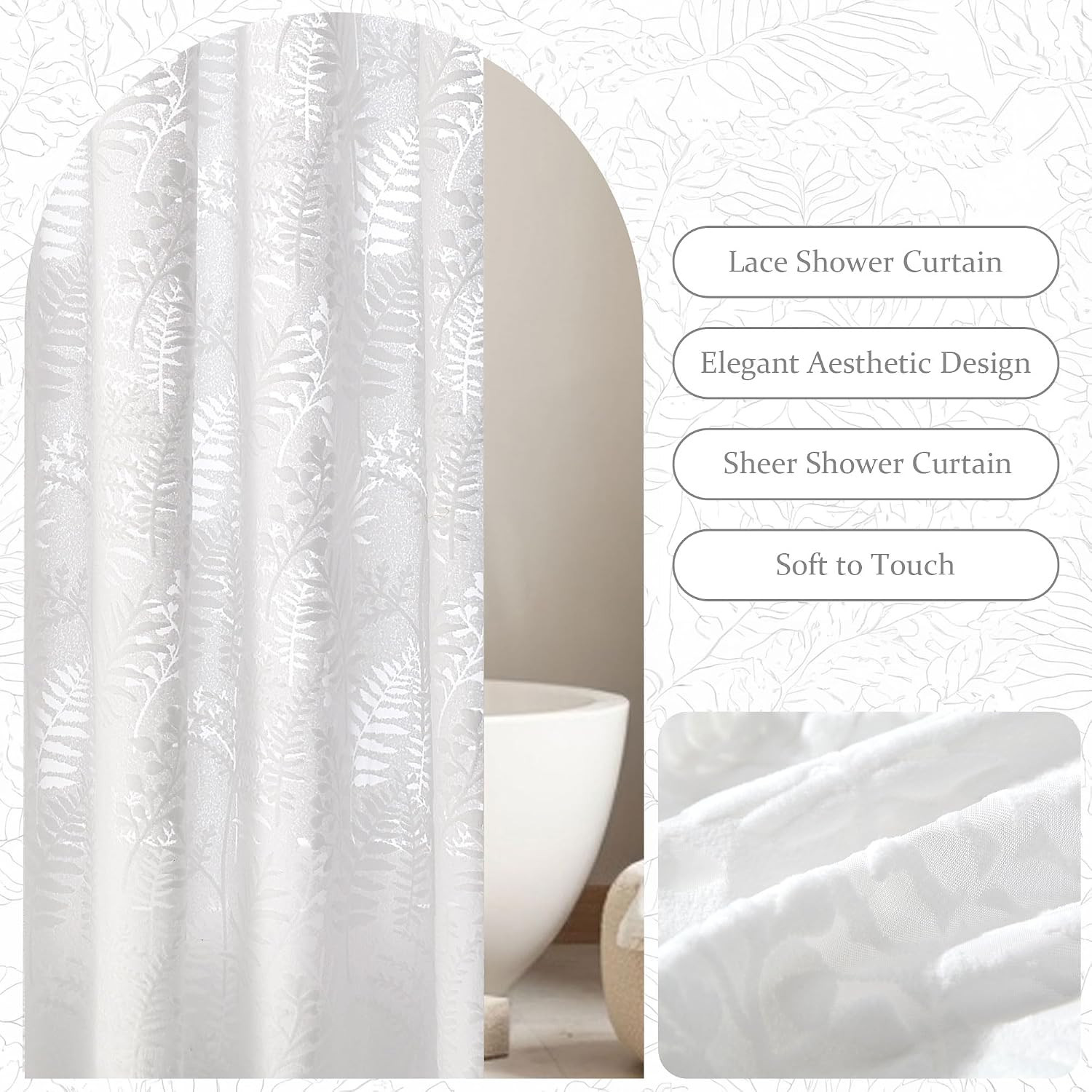 Custom Printed Bath Curtain — custom printed polyester bath curtain detail view