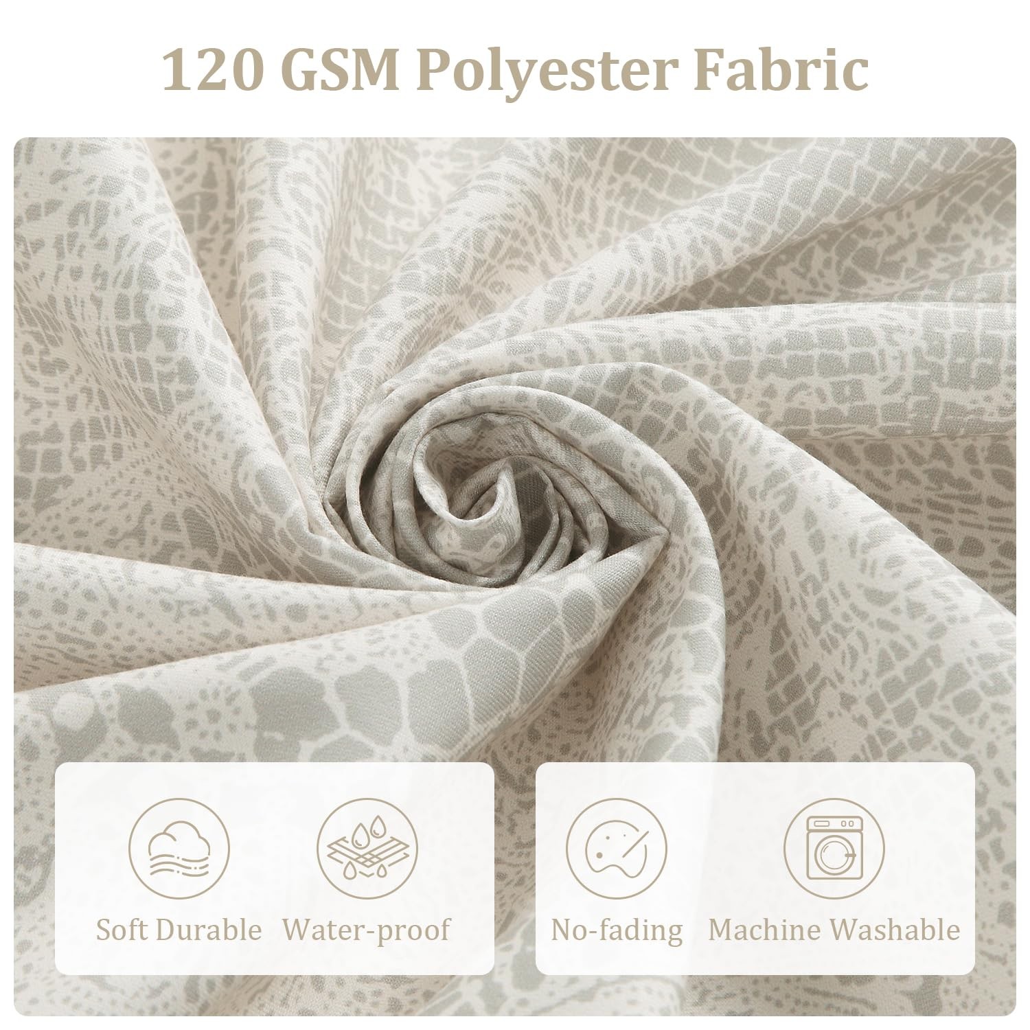 Custom Printed Bath Curtain — custom printed polyester bath curtain detail view