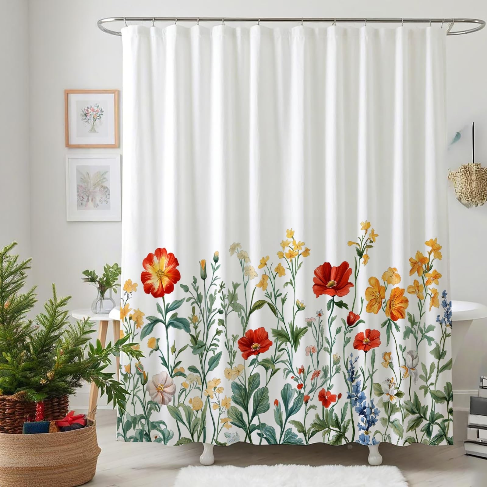 Custom Printed Bath Curtain — custom printed polyester bath curtain detail view