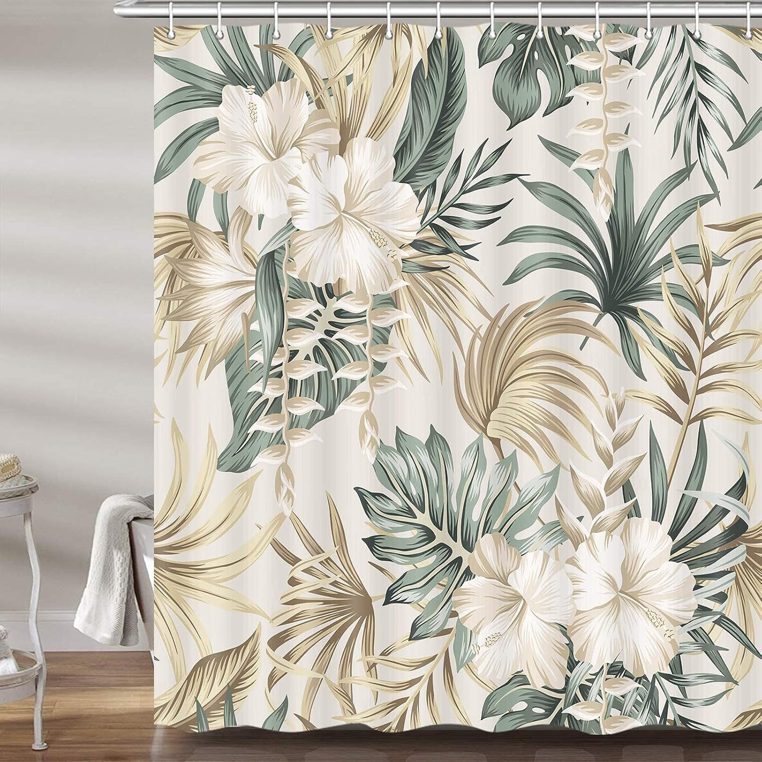 Custom Printed Bath Curtain — custom printed polyester bath curtain detail view