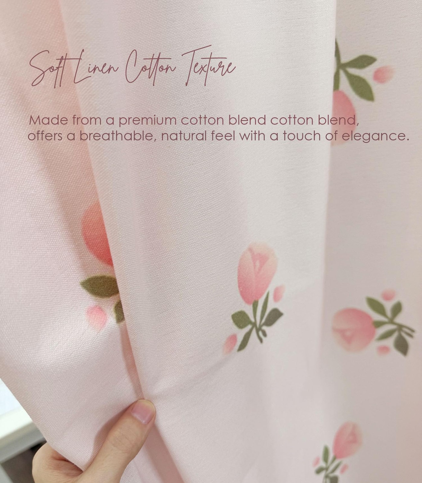 Custom Printed Bath Curtain — custom printed polyester bath curtain detail view
