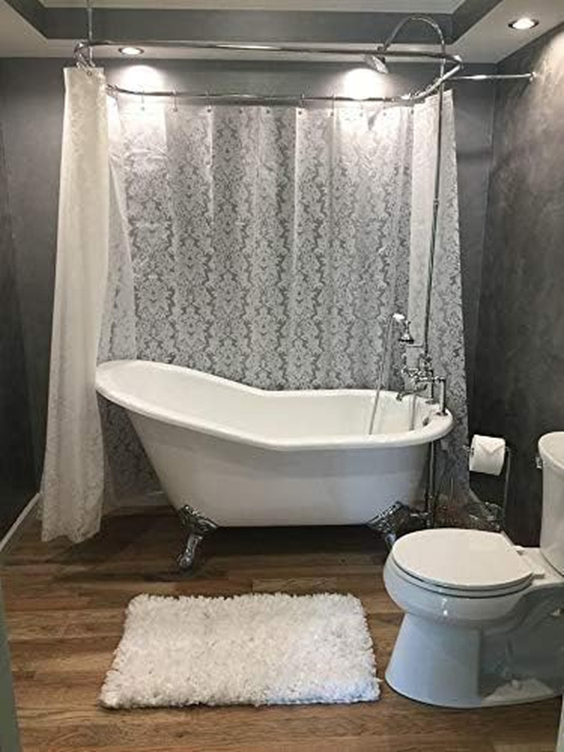 Custom Printed Bath Curtain — custom printed polyester bath curtain detail view