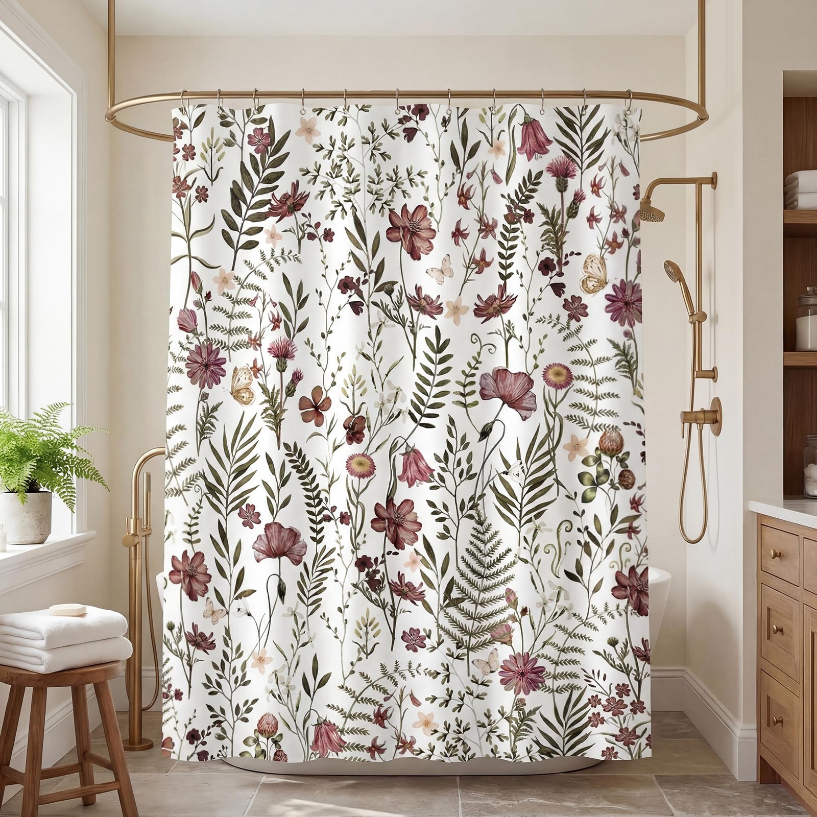 Custom Printed Bath Curtain — custom printed polyester bath curtain detail view