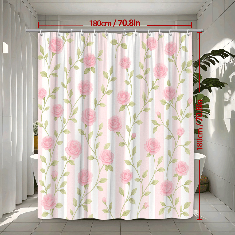 Custom Printed Bath Curtain — custom printed polyester bath curtain detail view