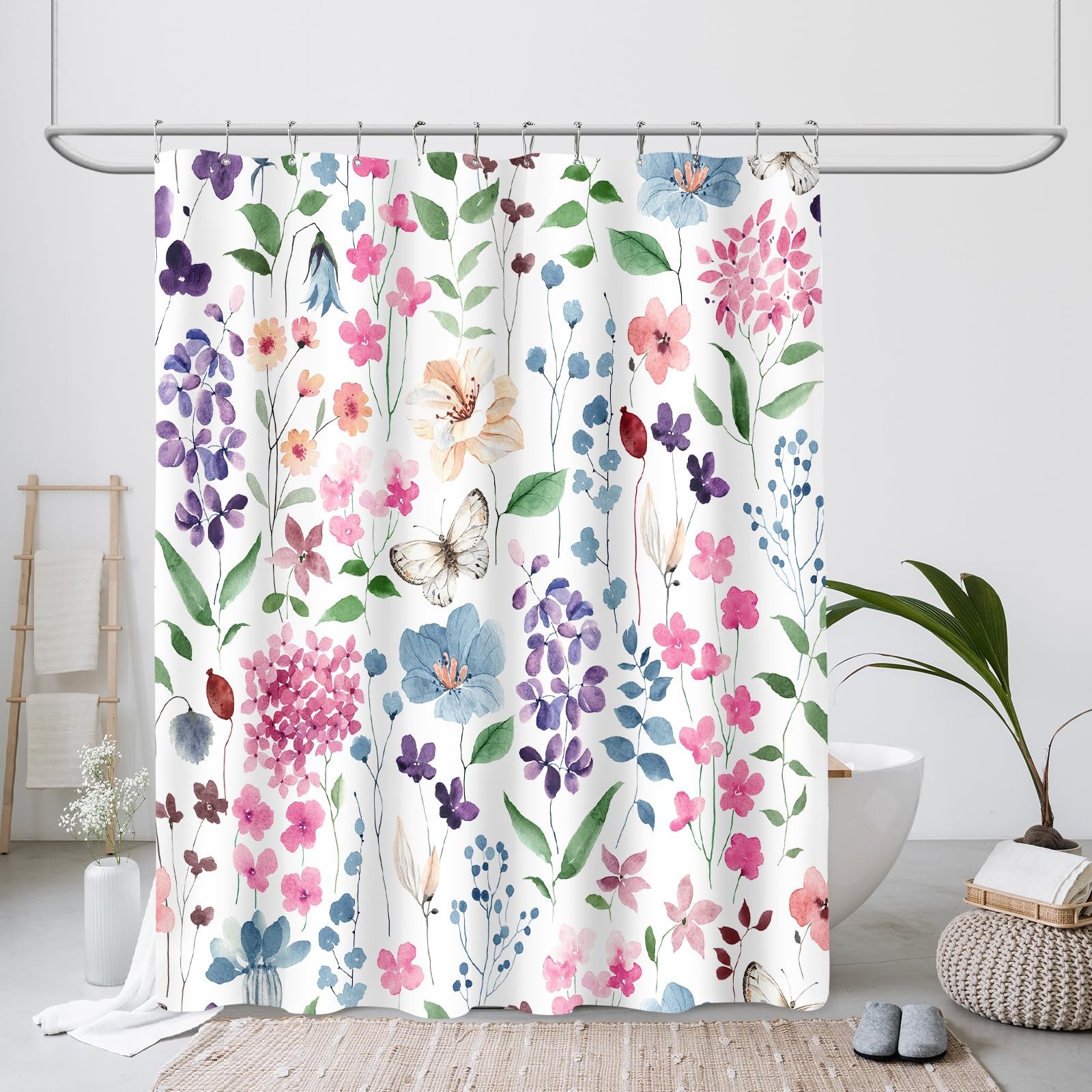 Custom Printed Bath Curtain — custom printed polyester bath curtain detail view