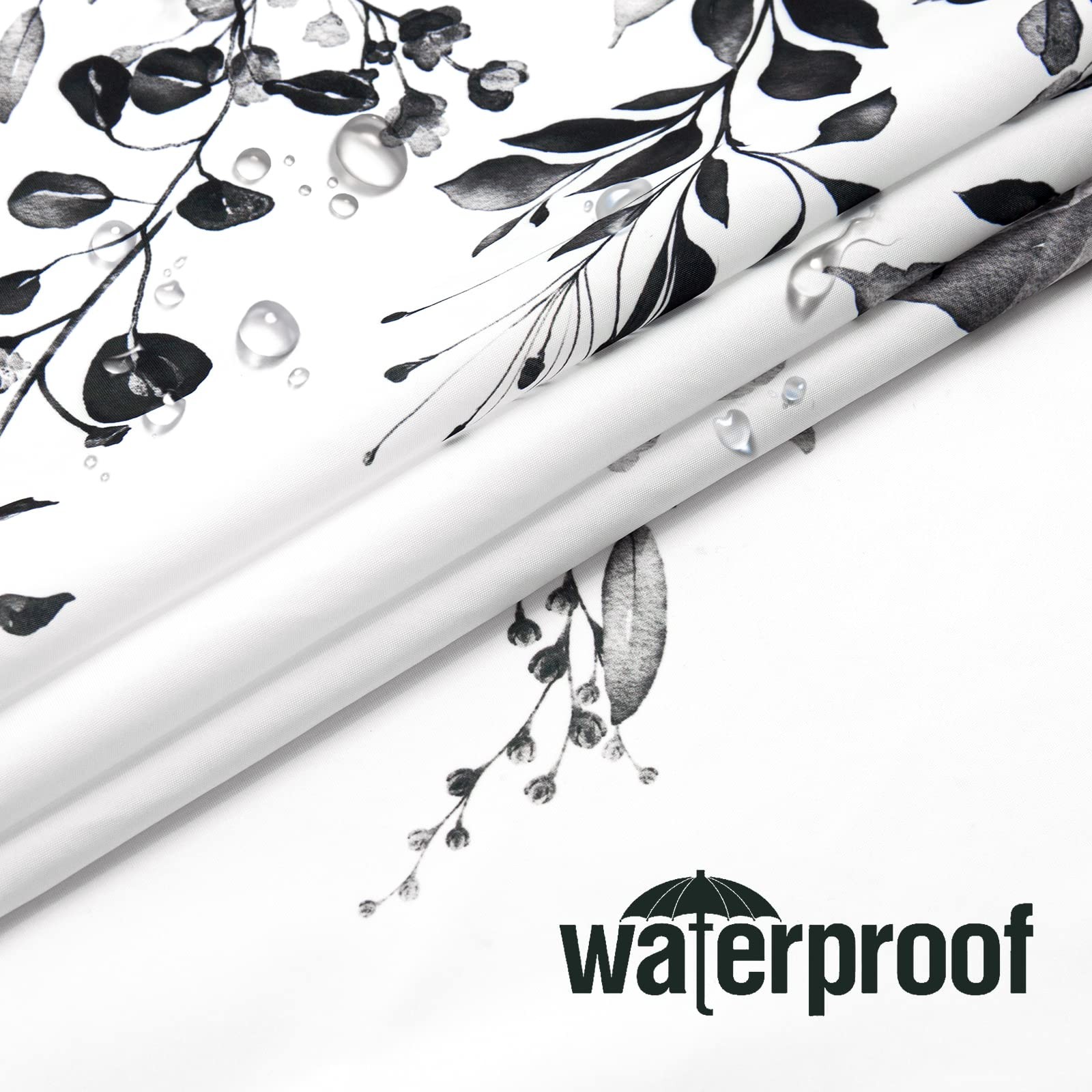 Custom Printed Bath Curtain — custom printed polyester bath curtain detail view
