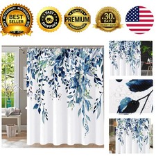 Shower Curtain Blue Eucalyptus Shower Curtains for Bathroom, Watercolor Leaf ... — custom printed polyester bath curtain