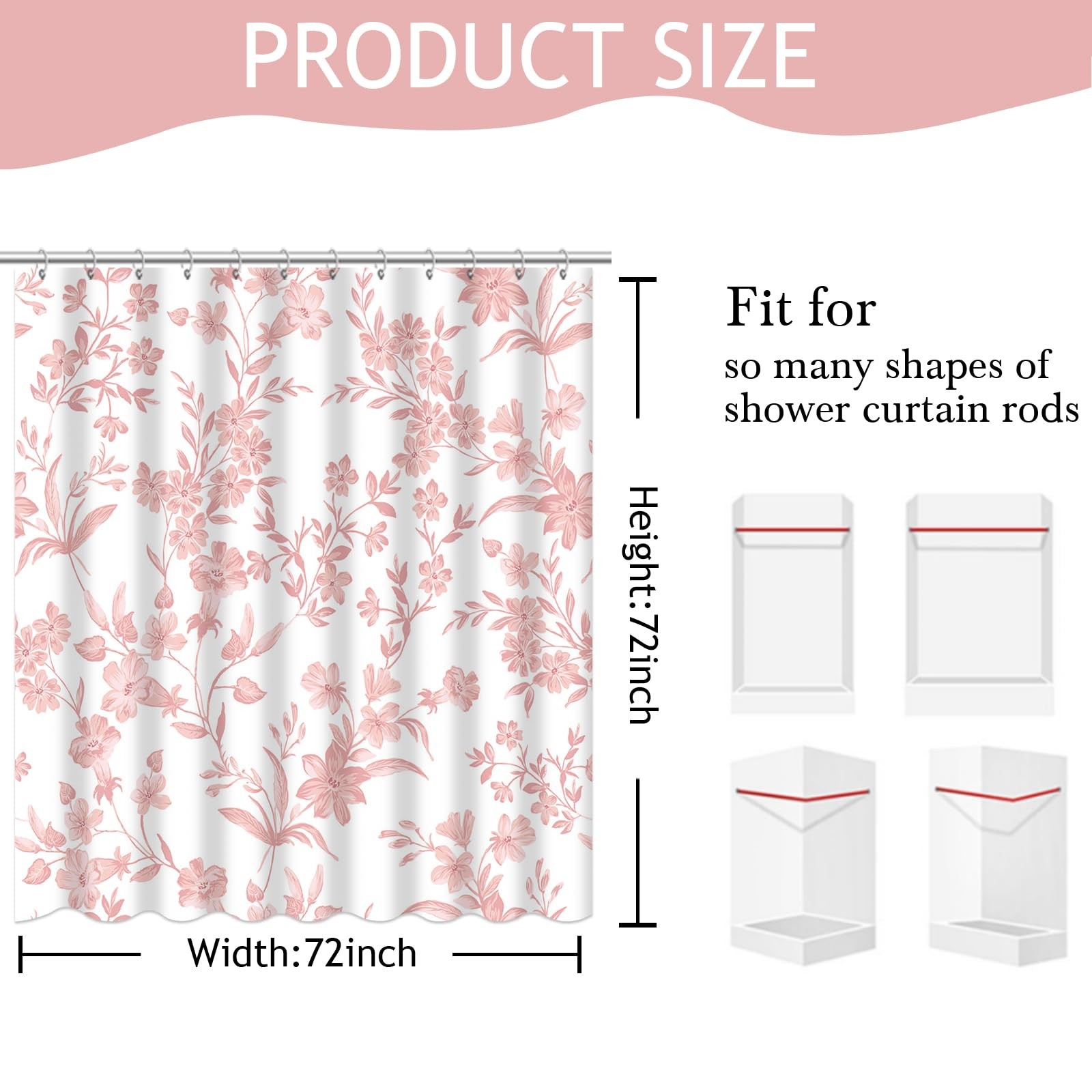 Custom Printed Bath Curtain — custom printed polyester bath curtain detail view