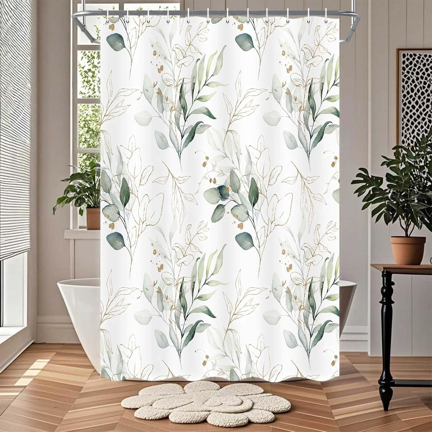 Custom Printed Bath Curtain — custom printed polyester bath curtain detail view
