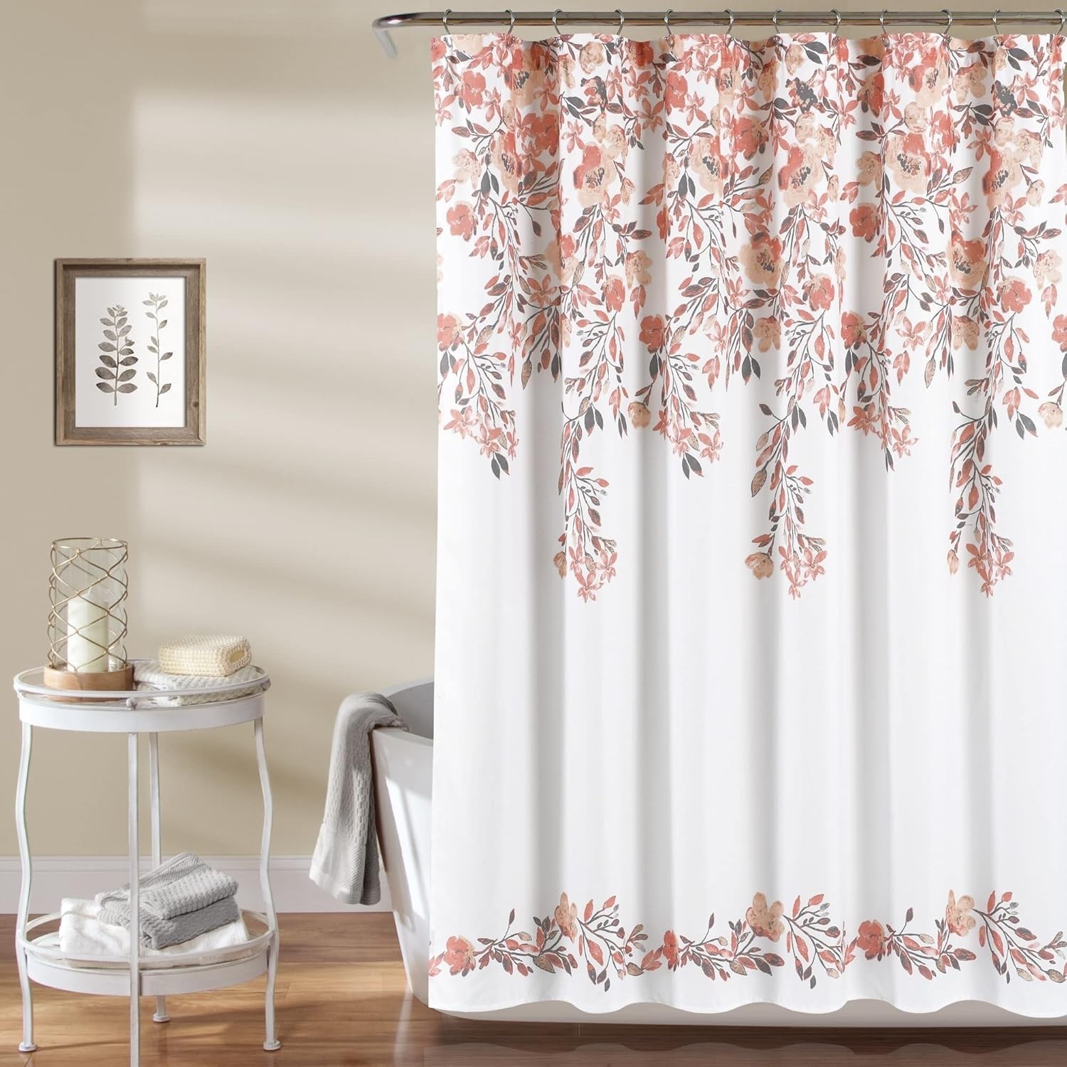 Custom Printed Bath Curtain — custom printed polyester bath curtain detail view