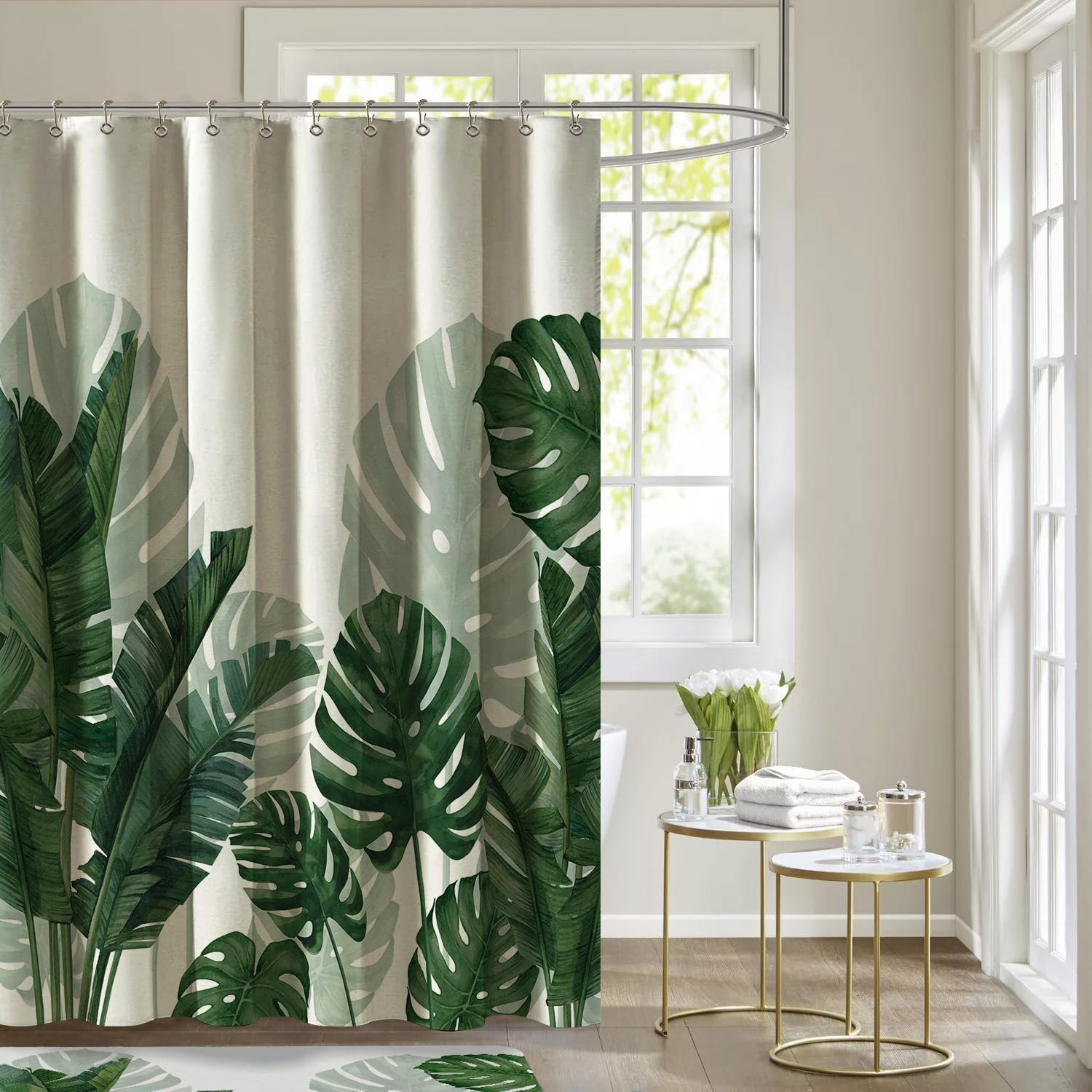Custom Printed Bath Curtain — custom printed polyester bath curtain detail view