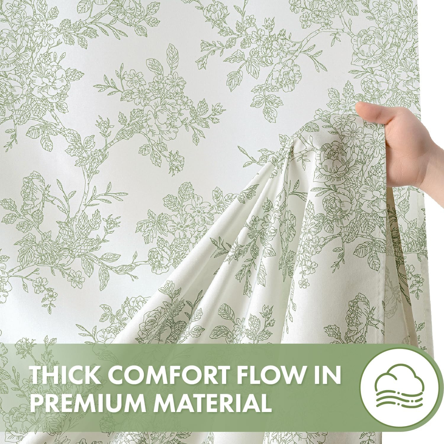Custom Printed Bath Curtain — custom printed polyester bath curtain detail view