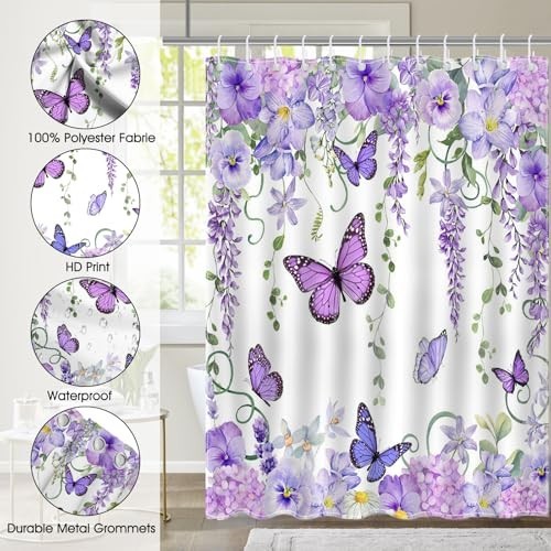 Custom Printed Bath Curtain — custom printed polyester bath curtain detail view