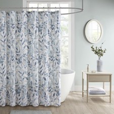 Essentials Sofia Shower Curtain Luxurious Botanical Print Modern Serene Bathroom — custom printed polyester bath curtain