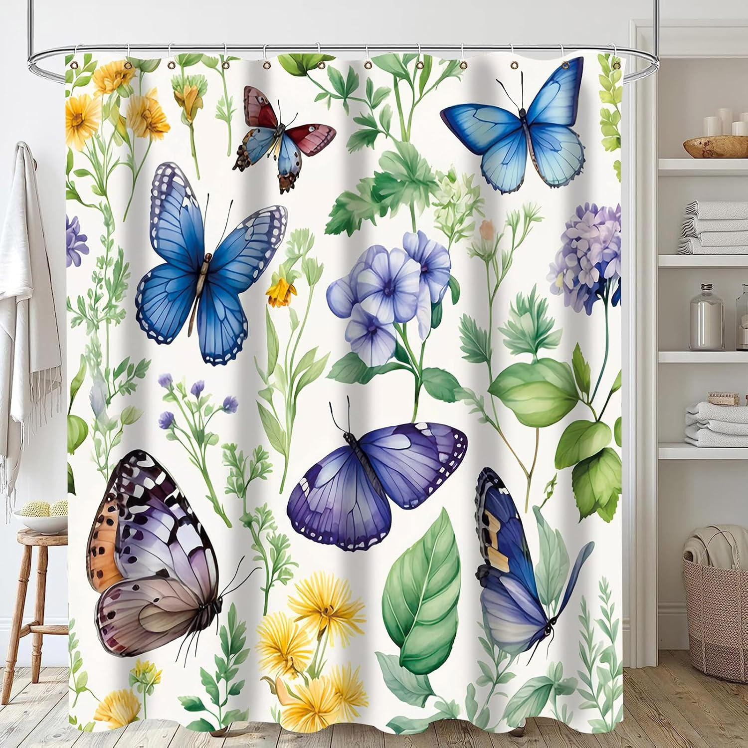 Custom Printed Bath Curtain — custom printed polyester bath curtain detail view