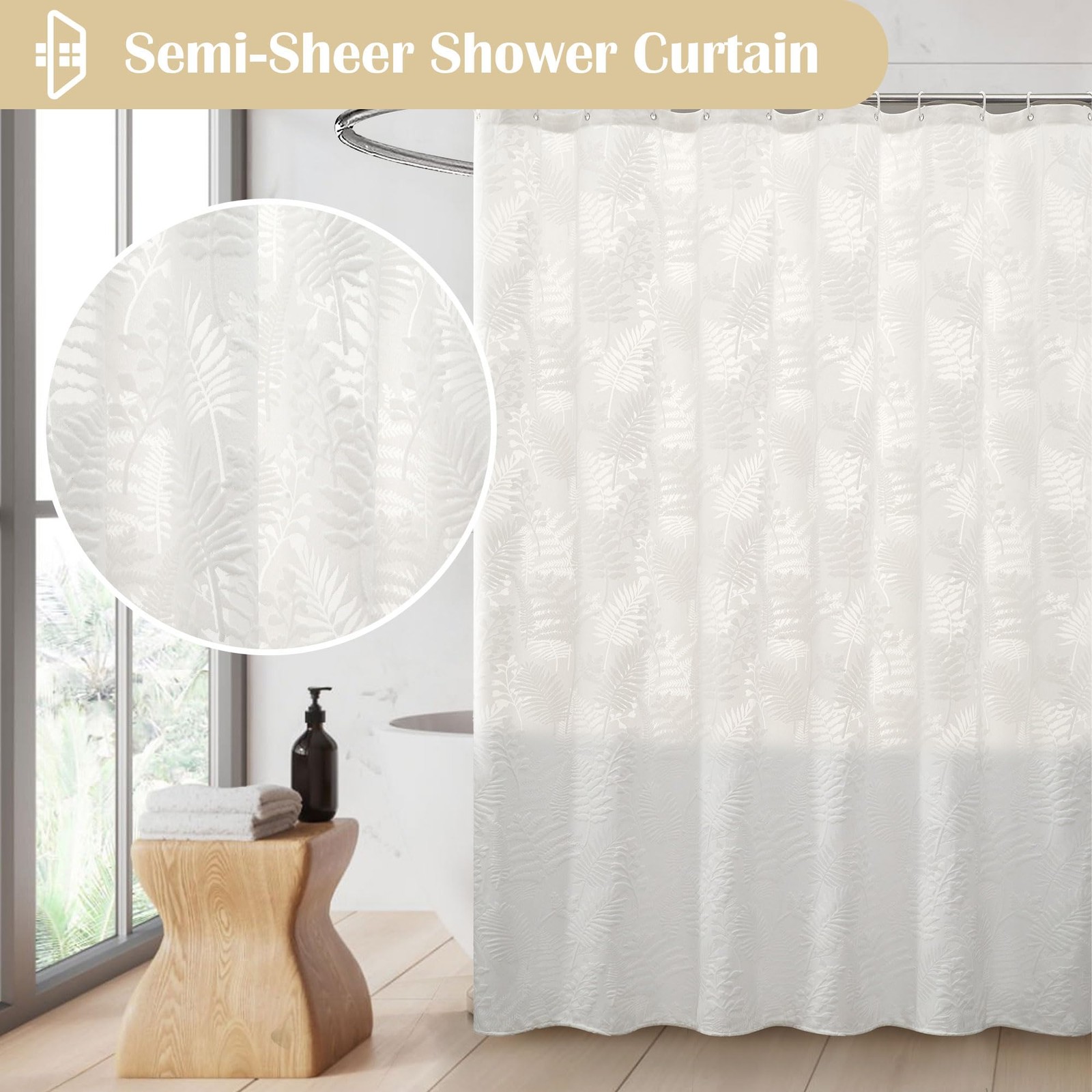 Custom Printed Bath Curtain — custom printed polyester bath curtain detail view