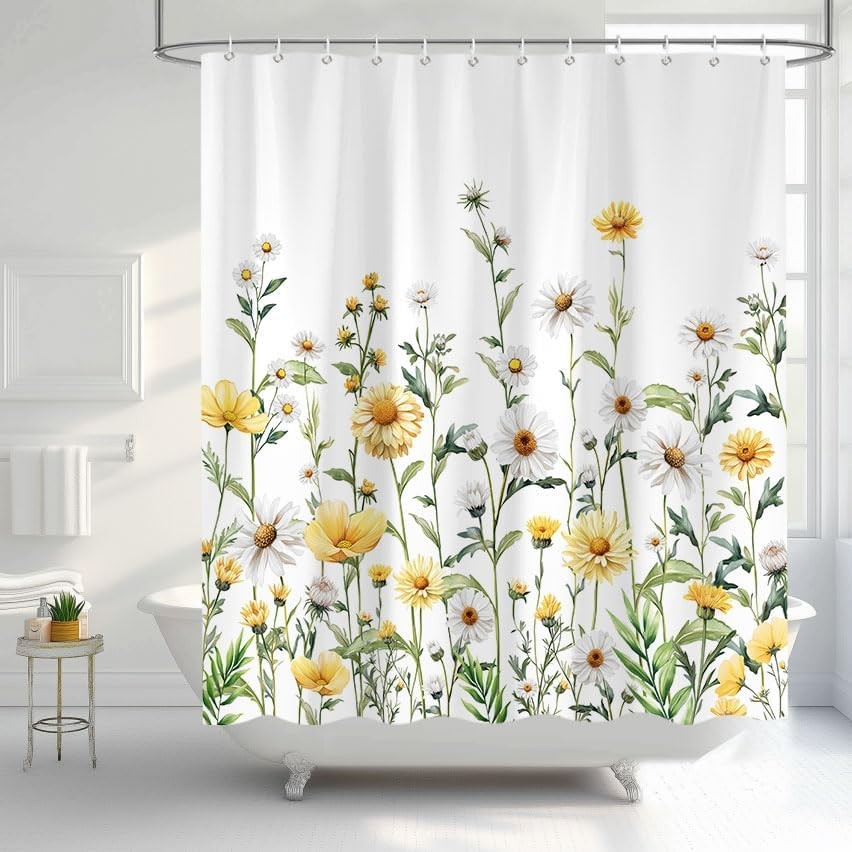 Custom Printed Bath Curtain — custom printed polyester bath curtain detail view