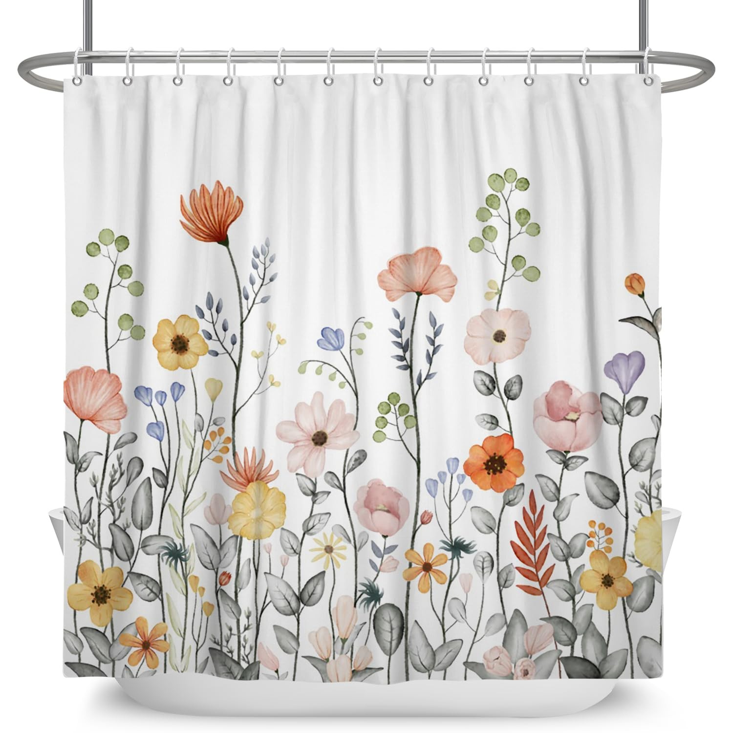 Custom Printed Bath Curtain — custom printed polyester bath curtain detail view