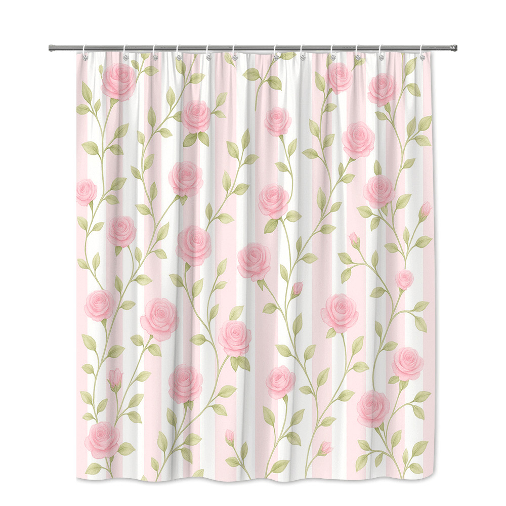 Custom Printed Bath Curtain — custom printed polyester bath curtain detail view