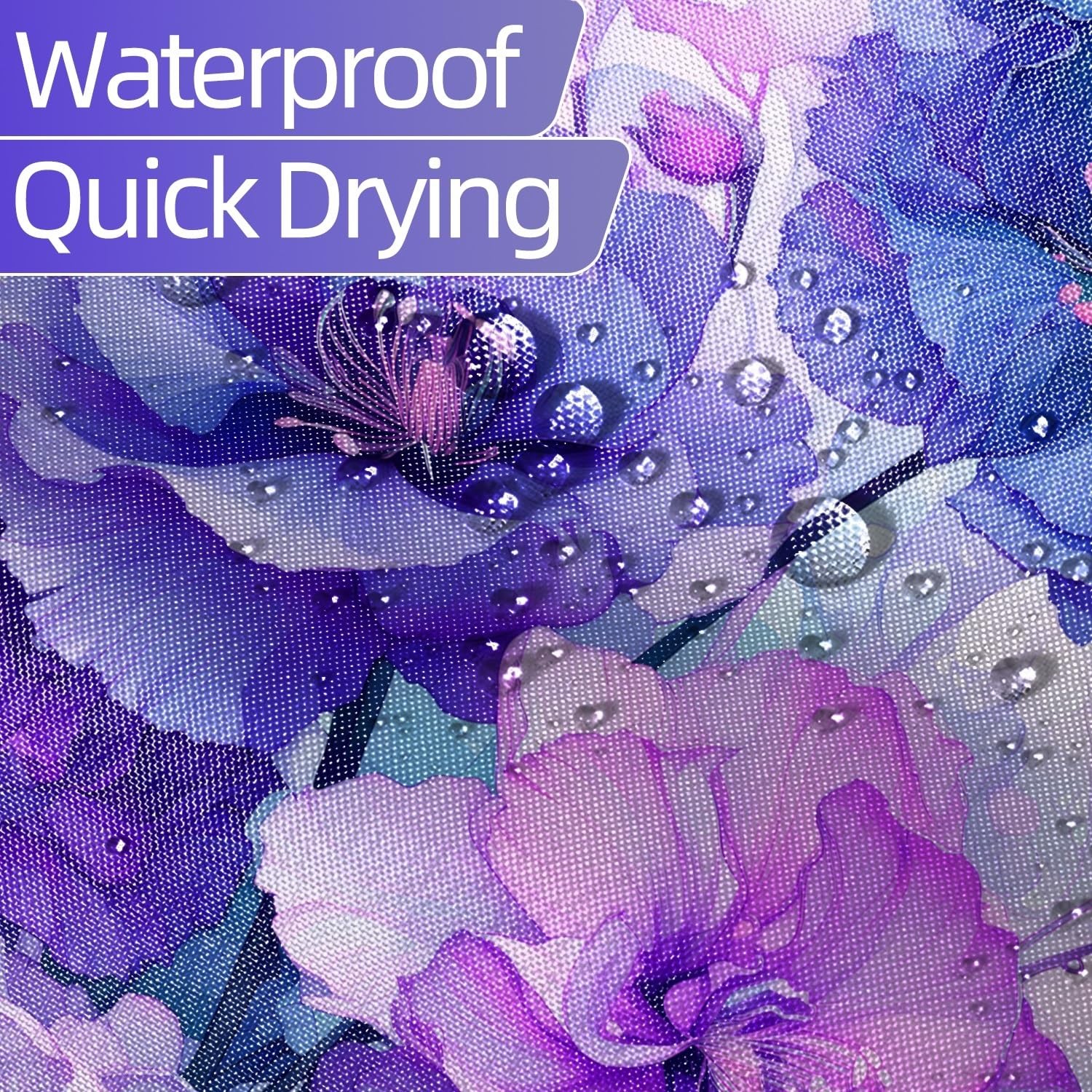 Custom Printed Bath Curtain — custom printed polyester bath curtain detail view