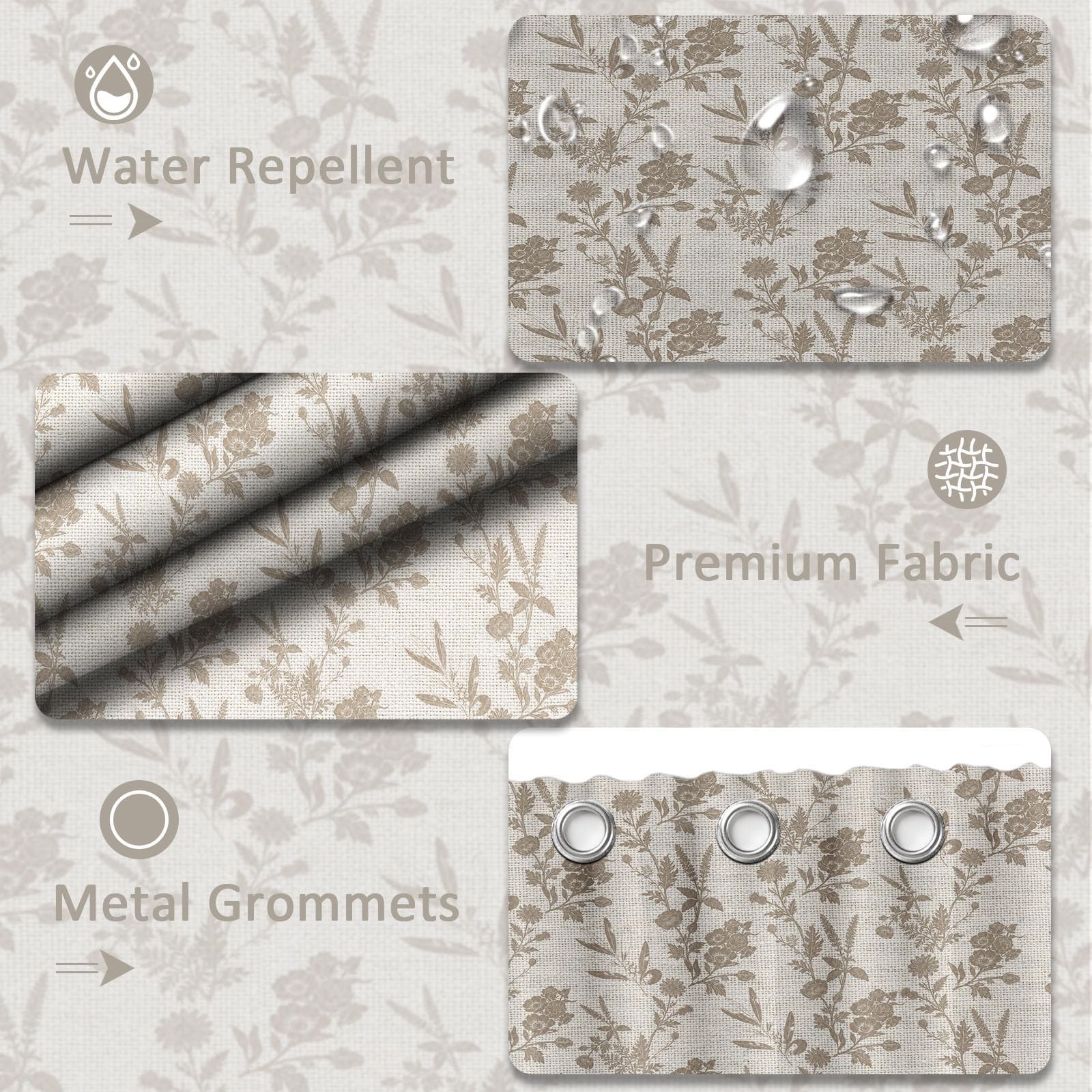 Custom Printed Bath Curtain — custom printed polyester bath curtain detail view