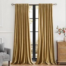 Luxury Velvet Blackout Window Curtains Thermal Insulated Drapes Living Room — custom printed polyester bath curtain