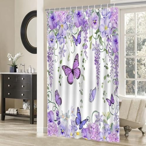 Custom Printed Bath Curtain — custom printed polyester bath curtain detail view