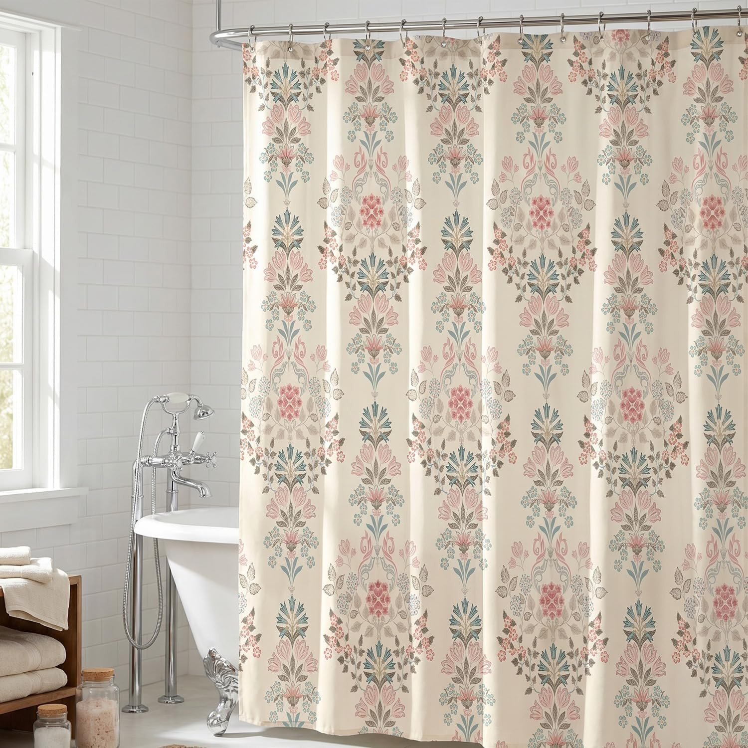 Custom Printed Bath Curtain — custom printed polyester bath curtain detail view