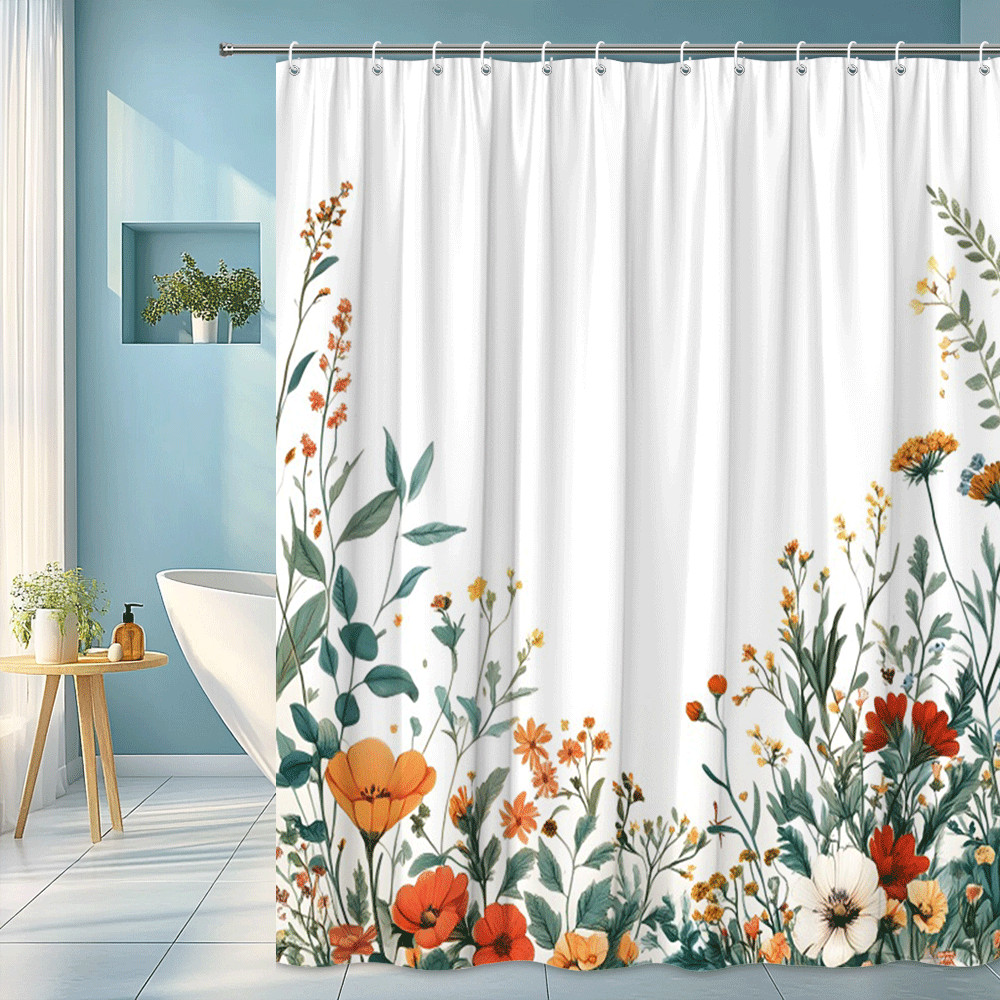 Custom Printed Bath Curtain — custom printed polyester bath curtain