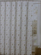 Envogue Taupe & Cream 100% Cotton Fabric Shower Curtain 72" x 72" NIP — custom printed polyester bath curtain