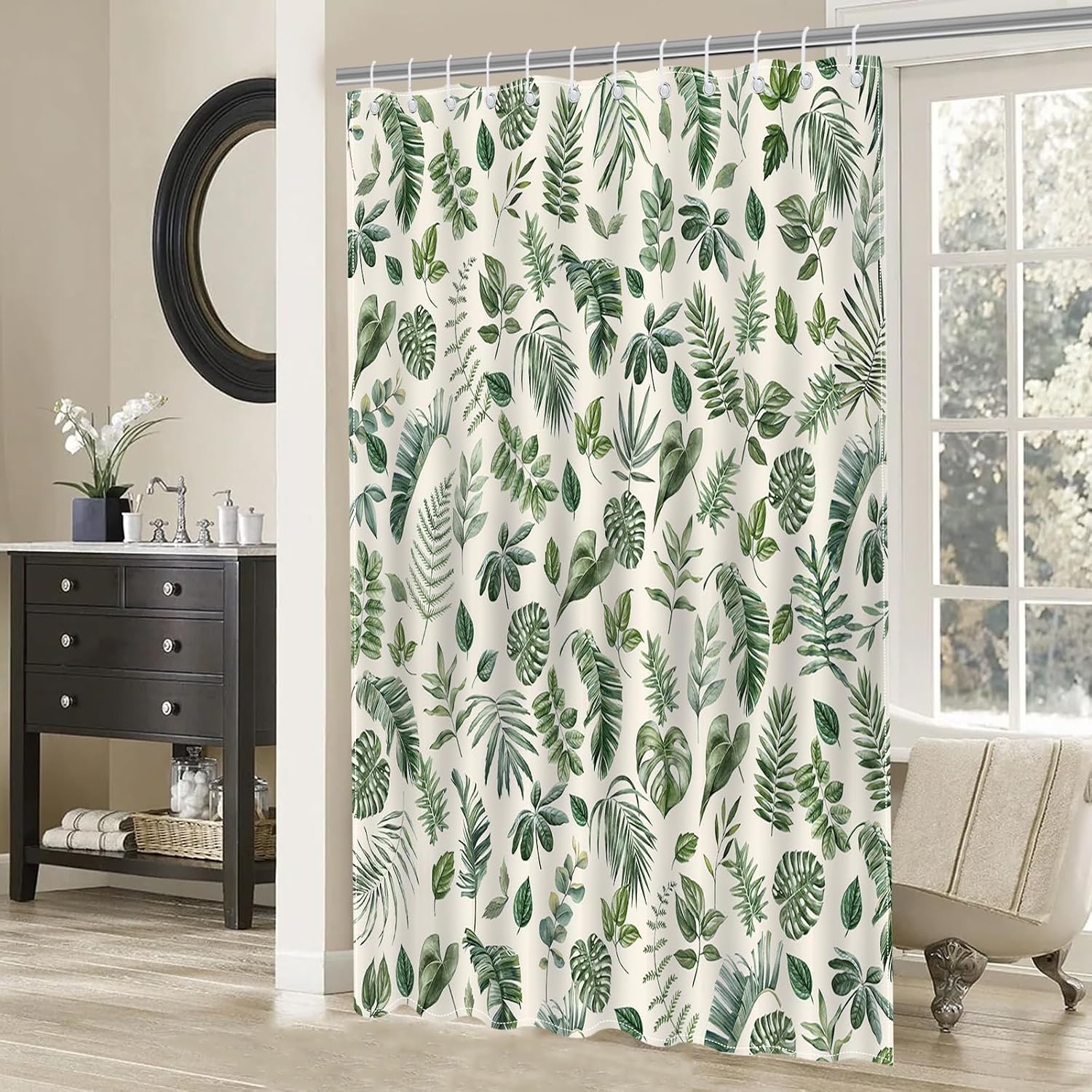Custom Printed Bath Curtain — custom printed polyester bath curtain detail view