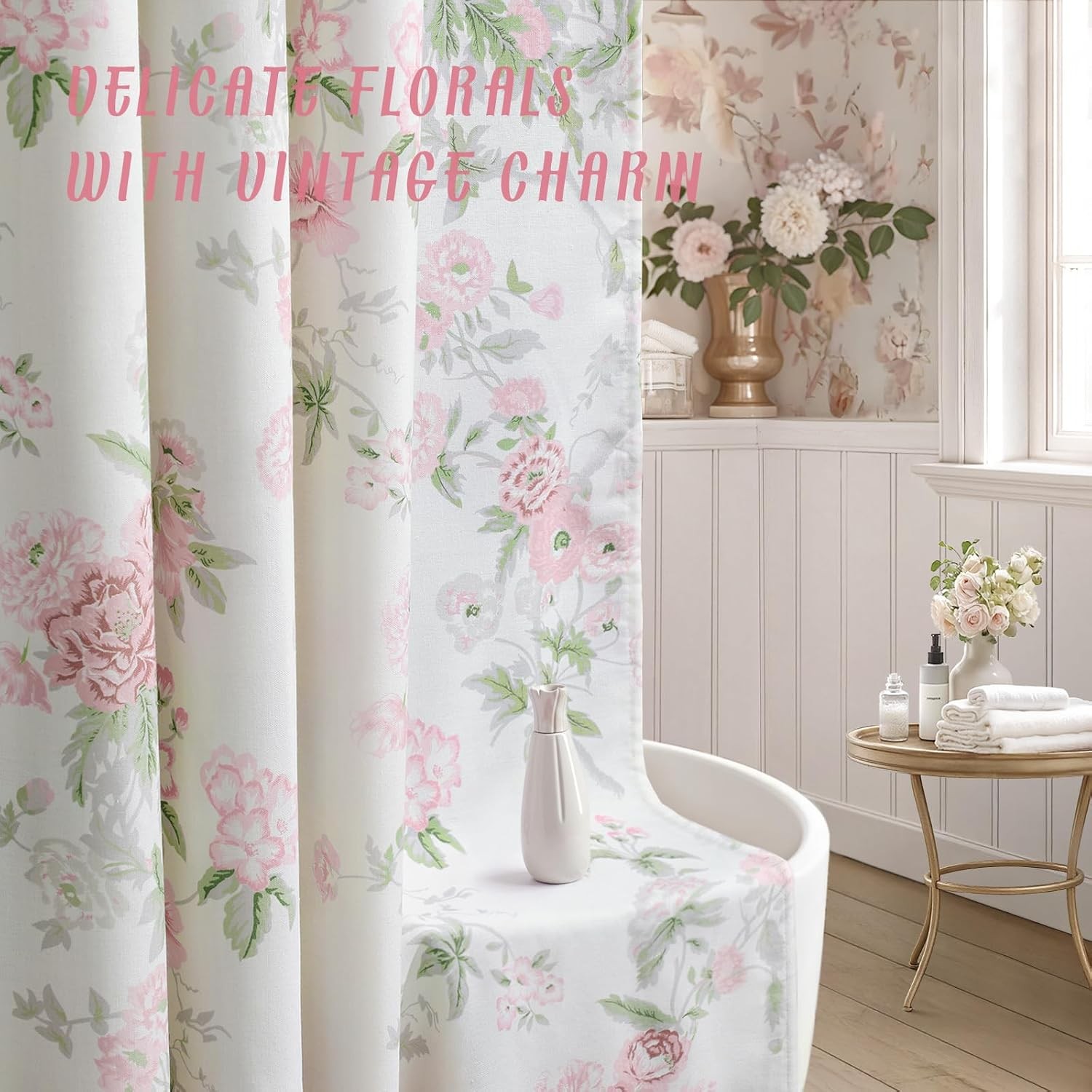 Custom Printed Bath Curtain — custom printed polyester bath curtain detail view