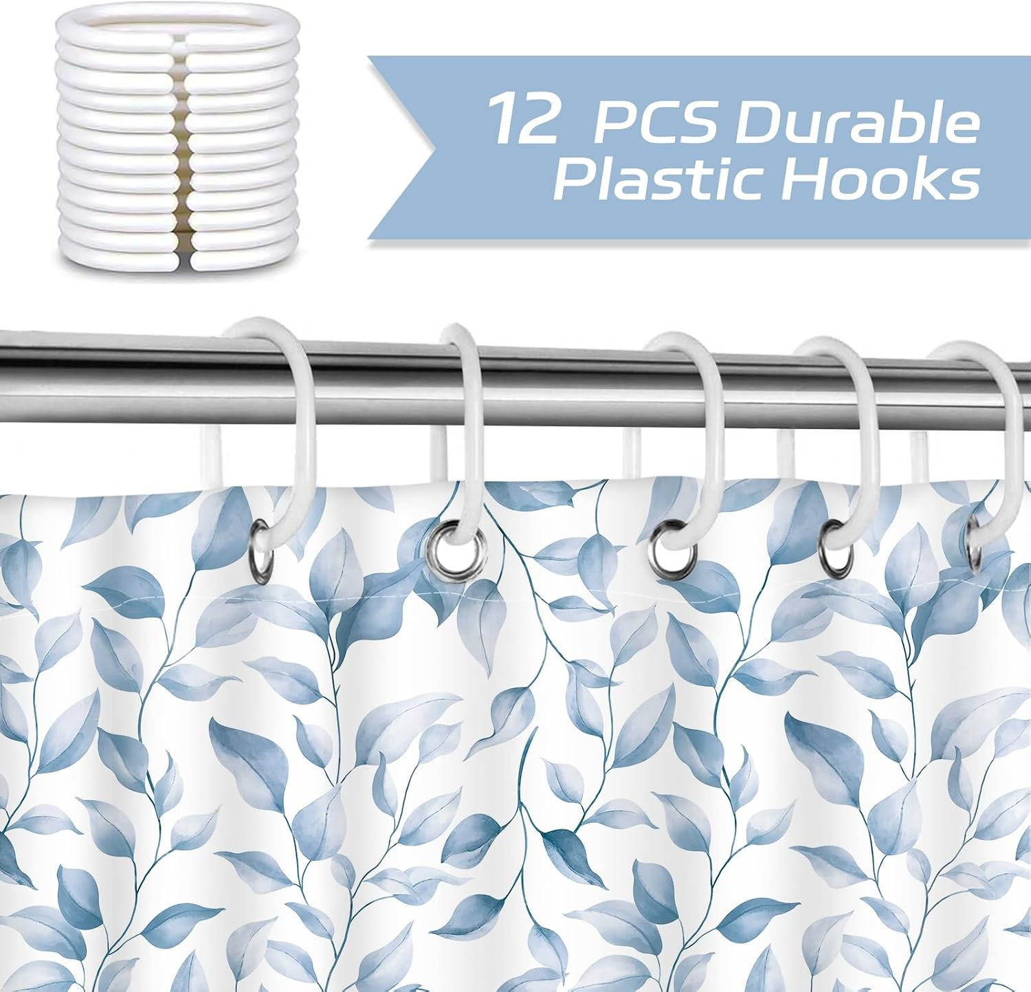 Custom Printed Bath Curtain — custom printed polyester bath curtain detail view
