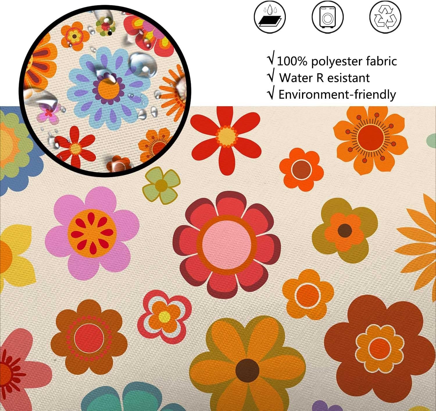 Custom Printed Bath Curtain — custom printed polyester bath curtain detail view