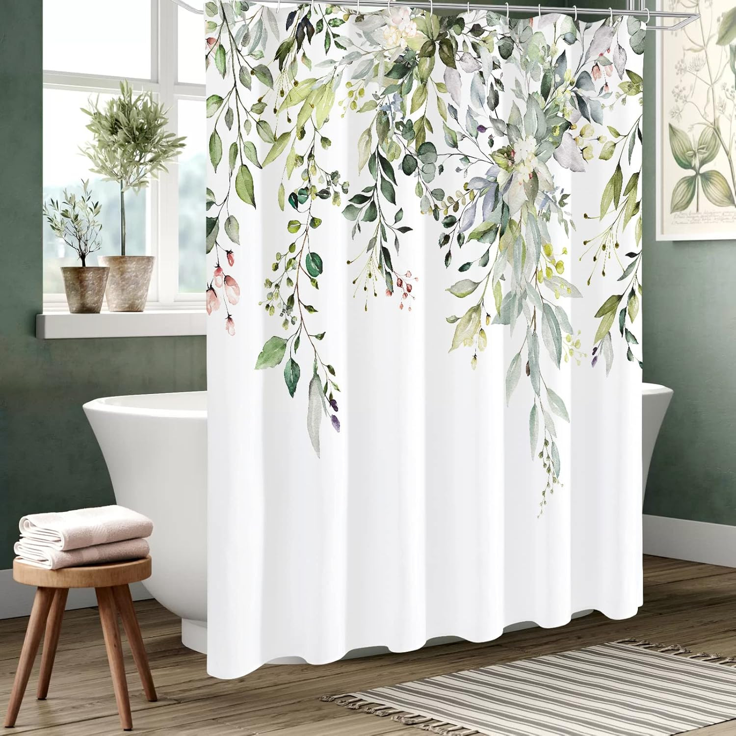 Custom Printed Bath Curtain — custom printed polyester bath curtain detail view