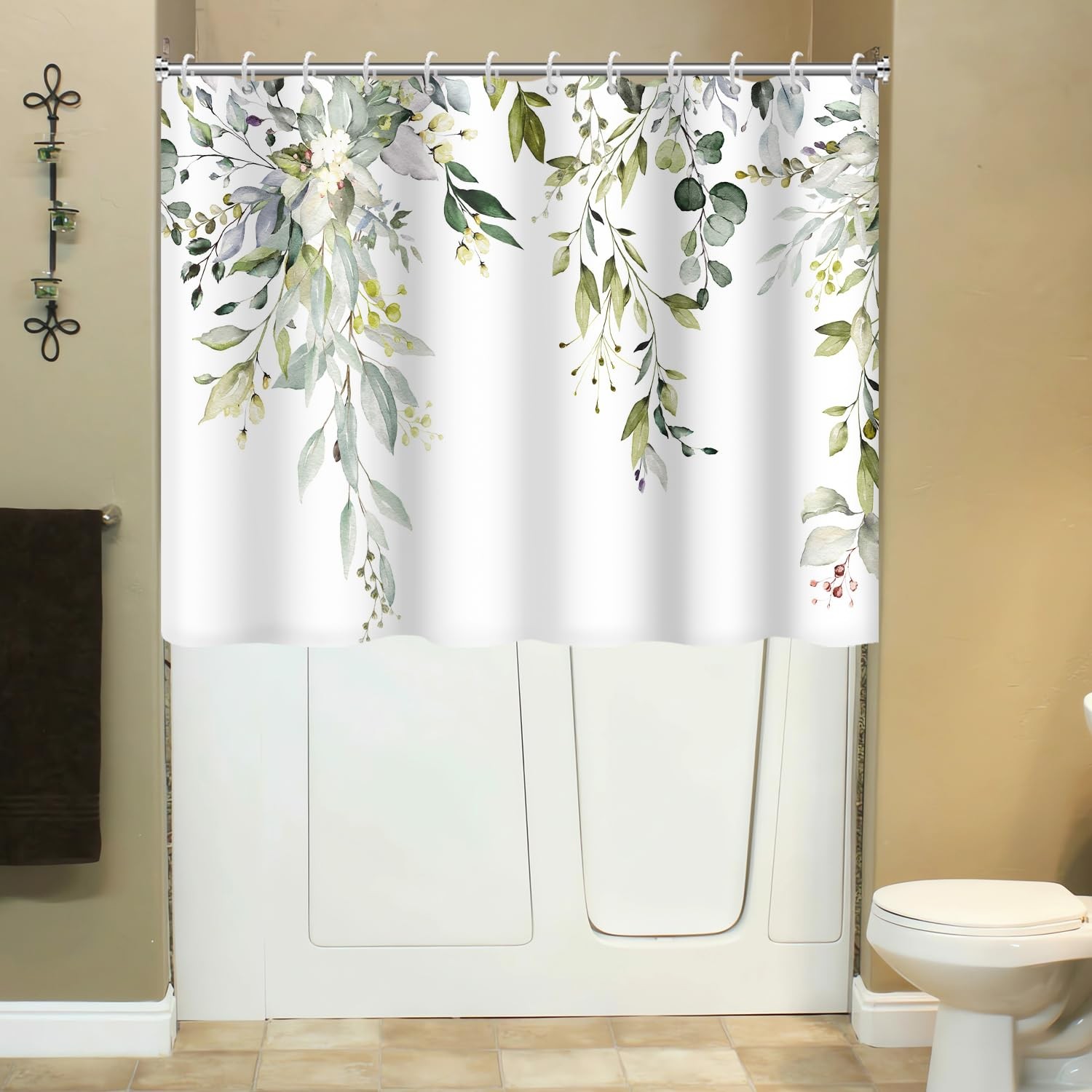 Custom Printed Bath Curtain — custom printed polyester bath curtain detail view