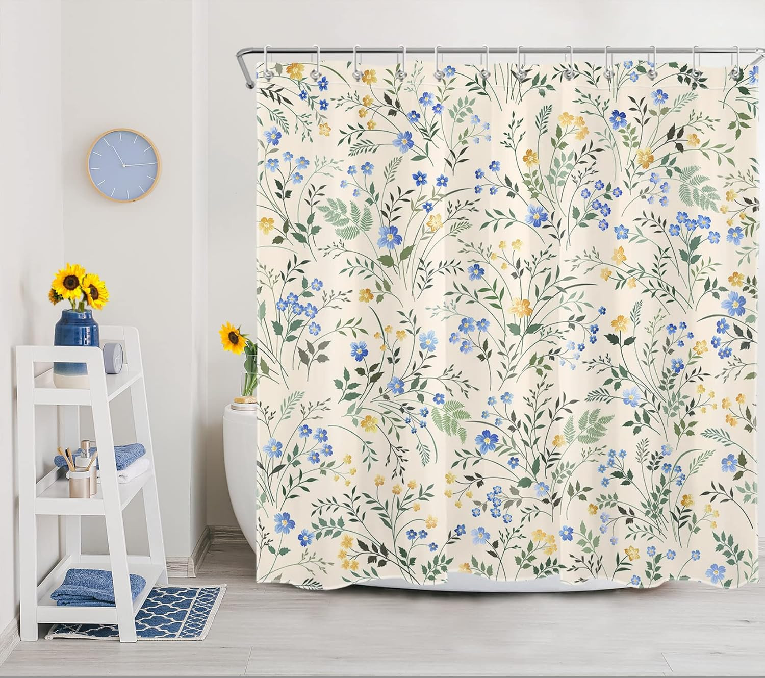 Custom Printed Bath Curtain — custom printed polyester bath curtain detail view