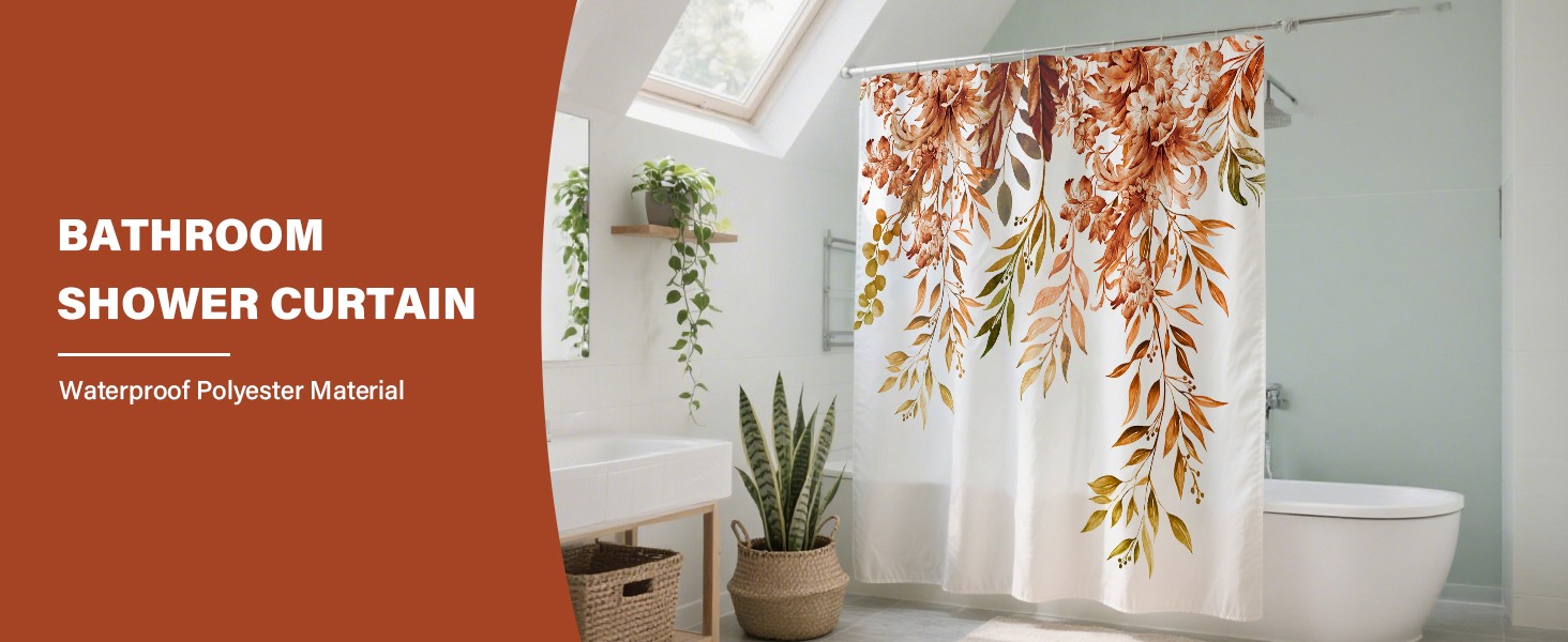 Custom Printed Bath Curtain — custom printed polyester bath curtain detail view