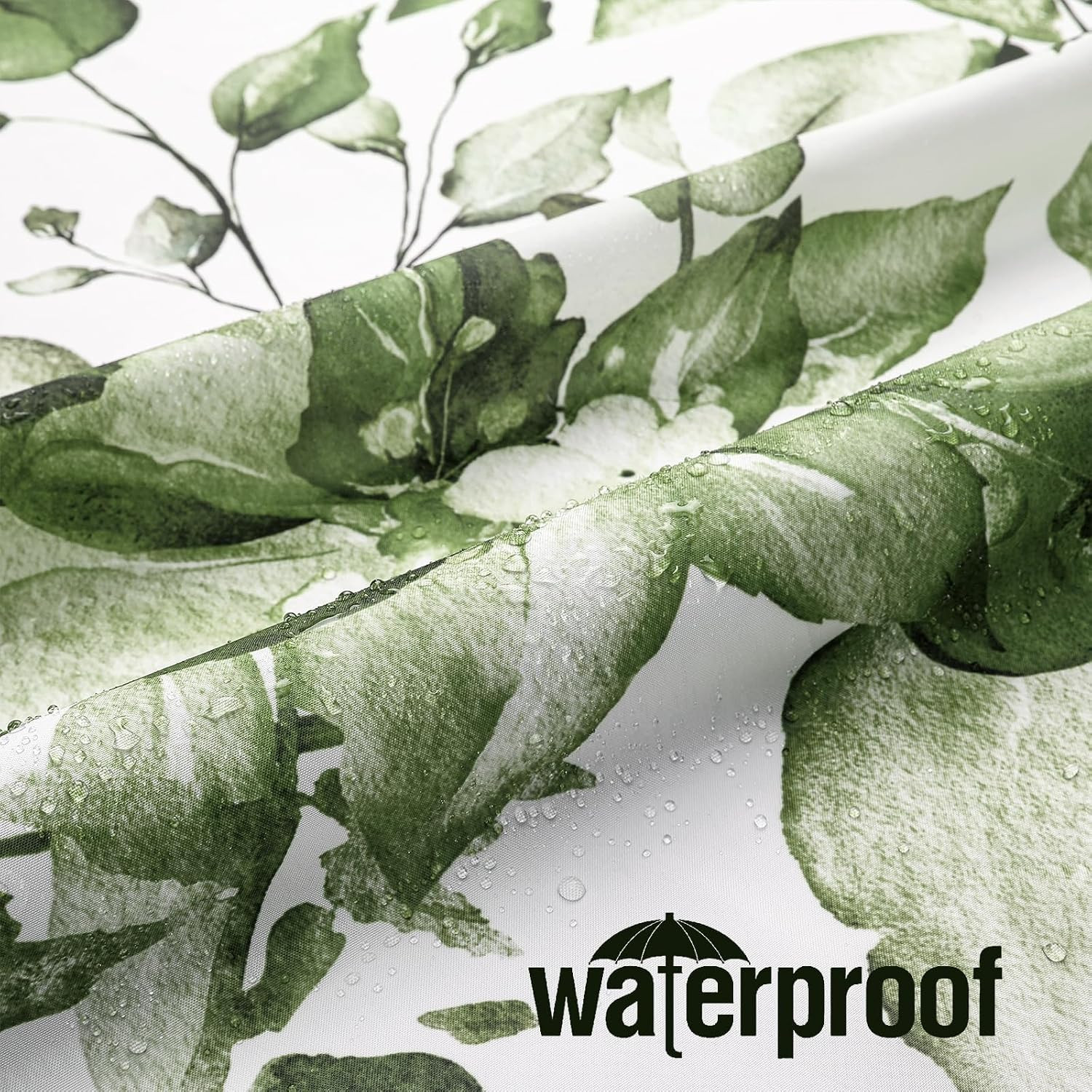 Custom Printed Bath Curtain — custom printed polyester bath curtain detail view
