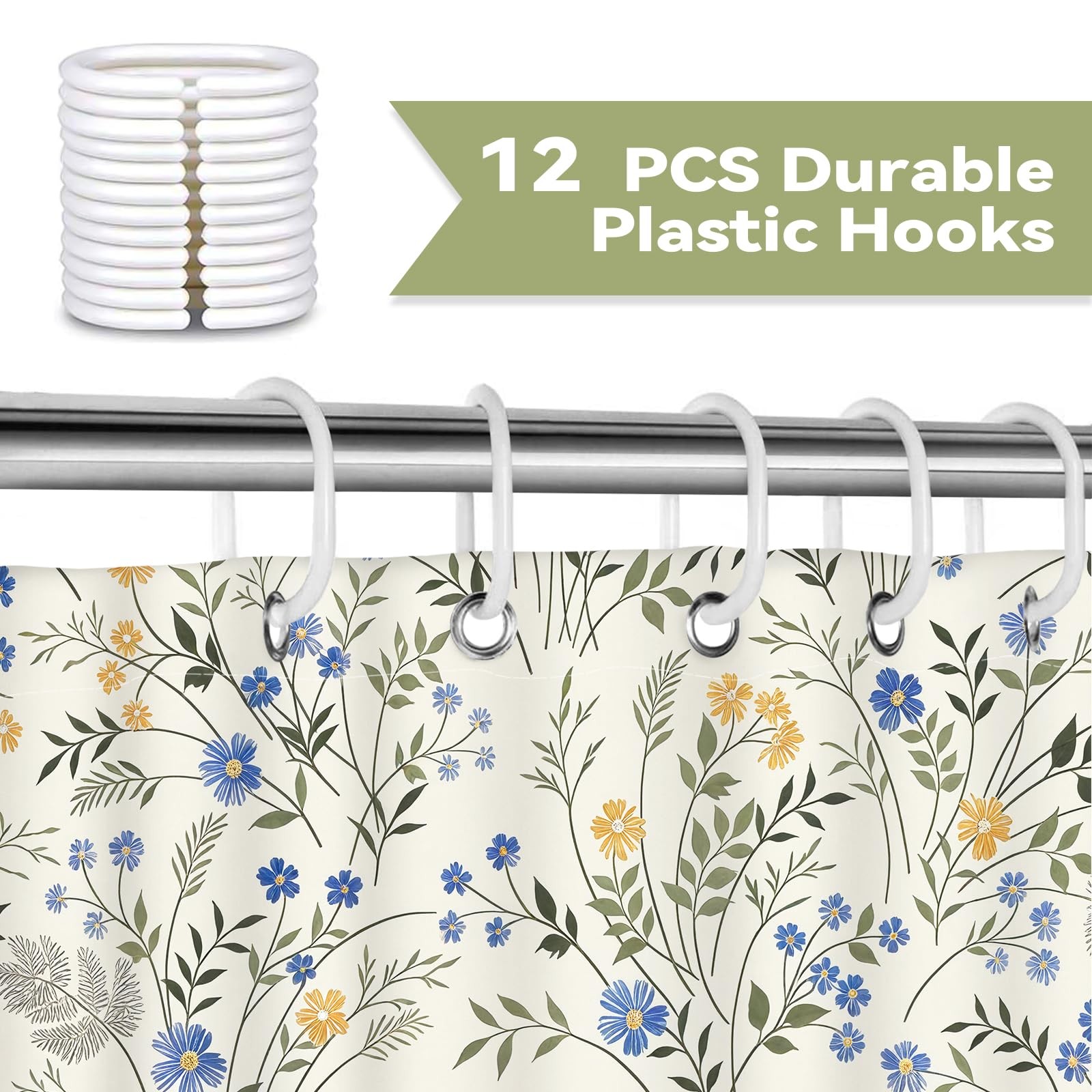 Custom Printed Bath Curtain — custom printed polyester bath curtain detail view