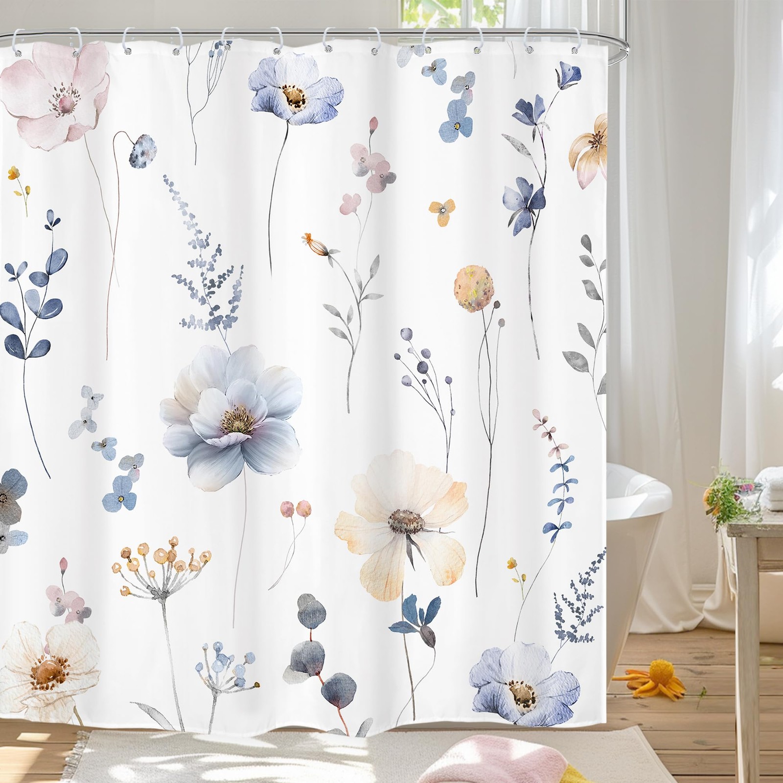 Custom Printed Bath Curtain — custom printed polyester bath curtain