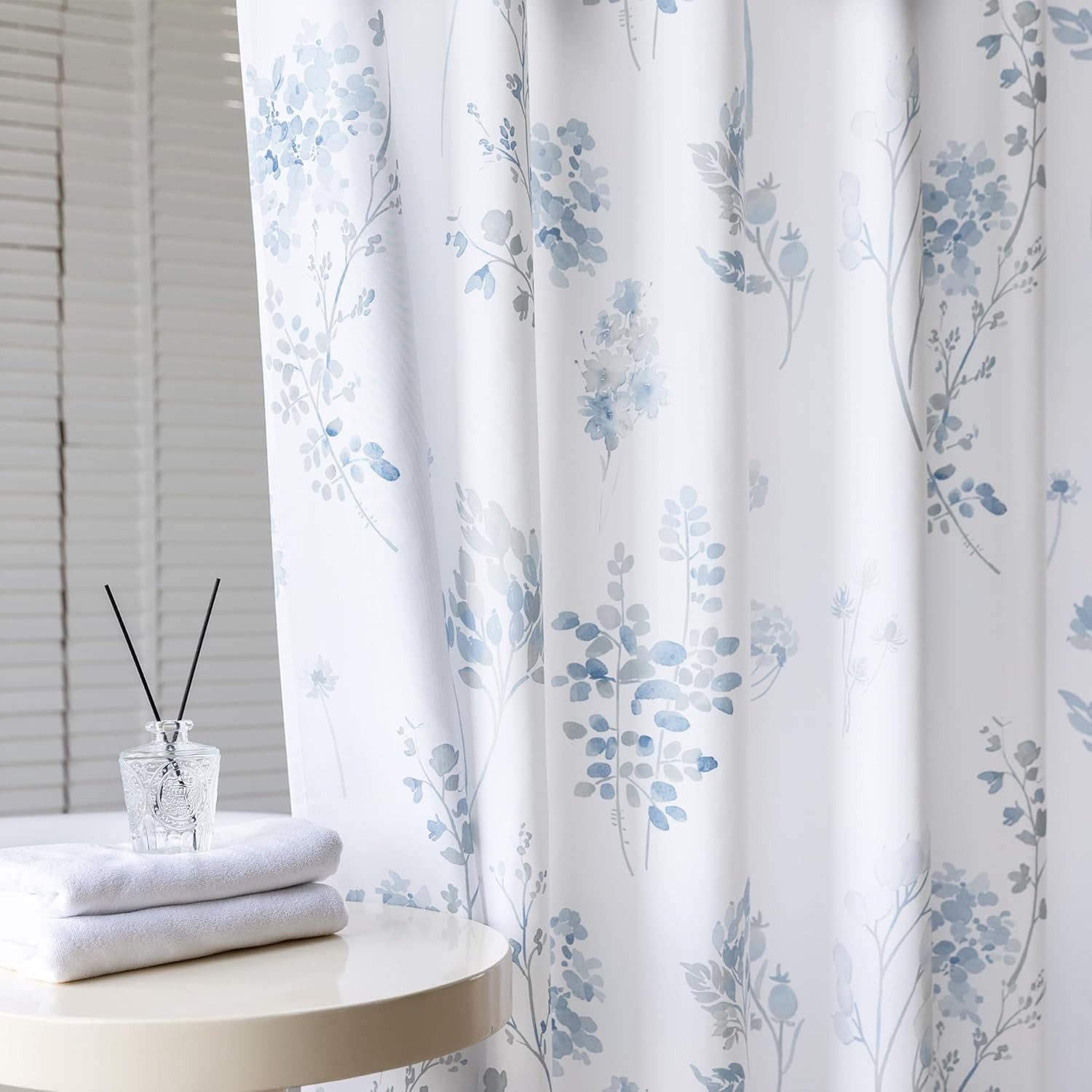 Custom Printed Bath Curtain — custom printed polyester bath curtain detail view